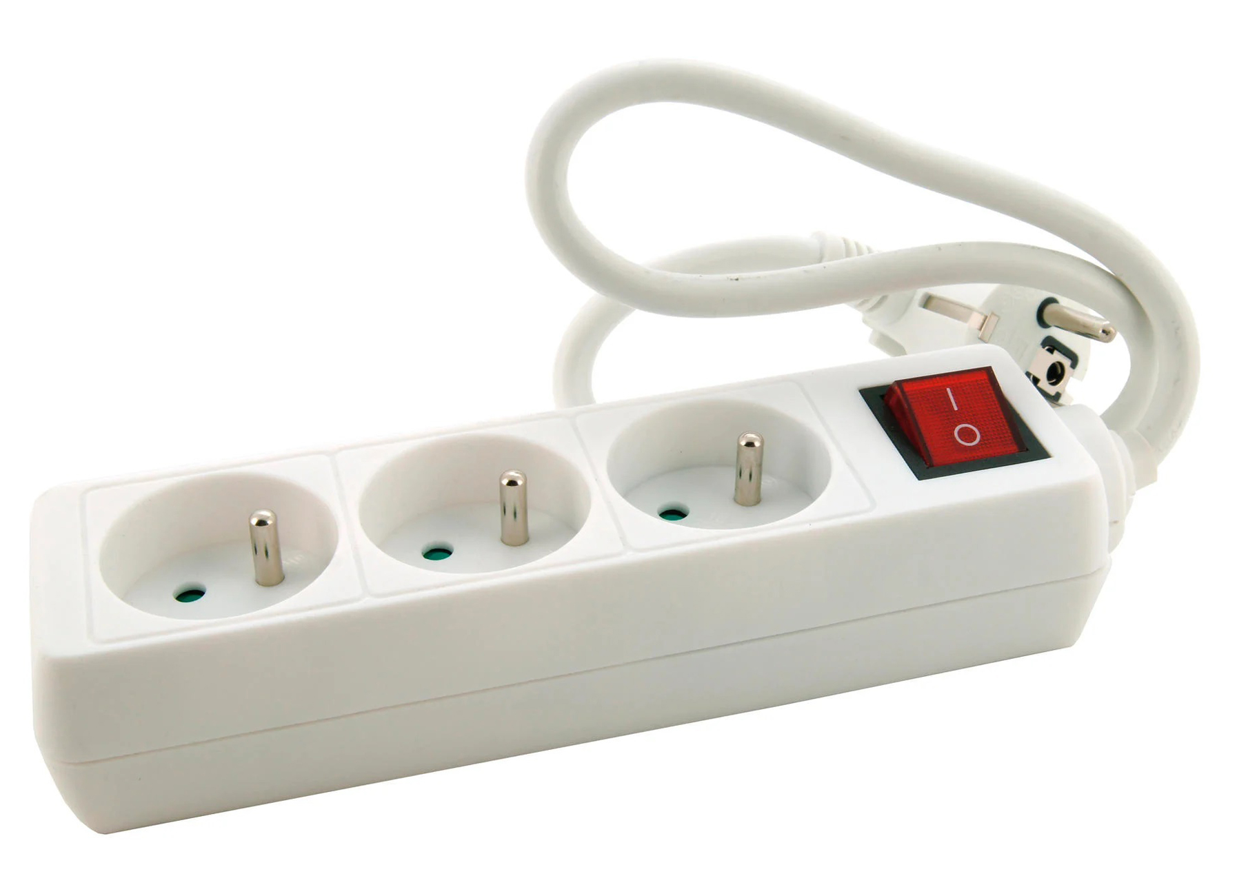 MULTIPRISE AVEC CORDON 1,5M 3X16A BLANC + INTERRUPTEUR
