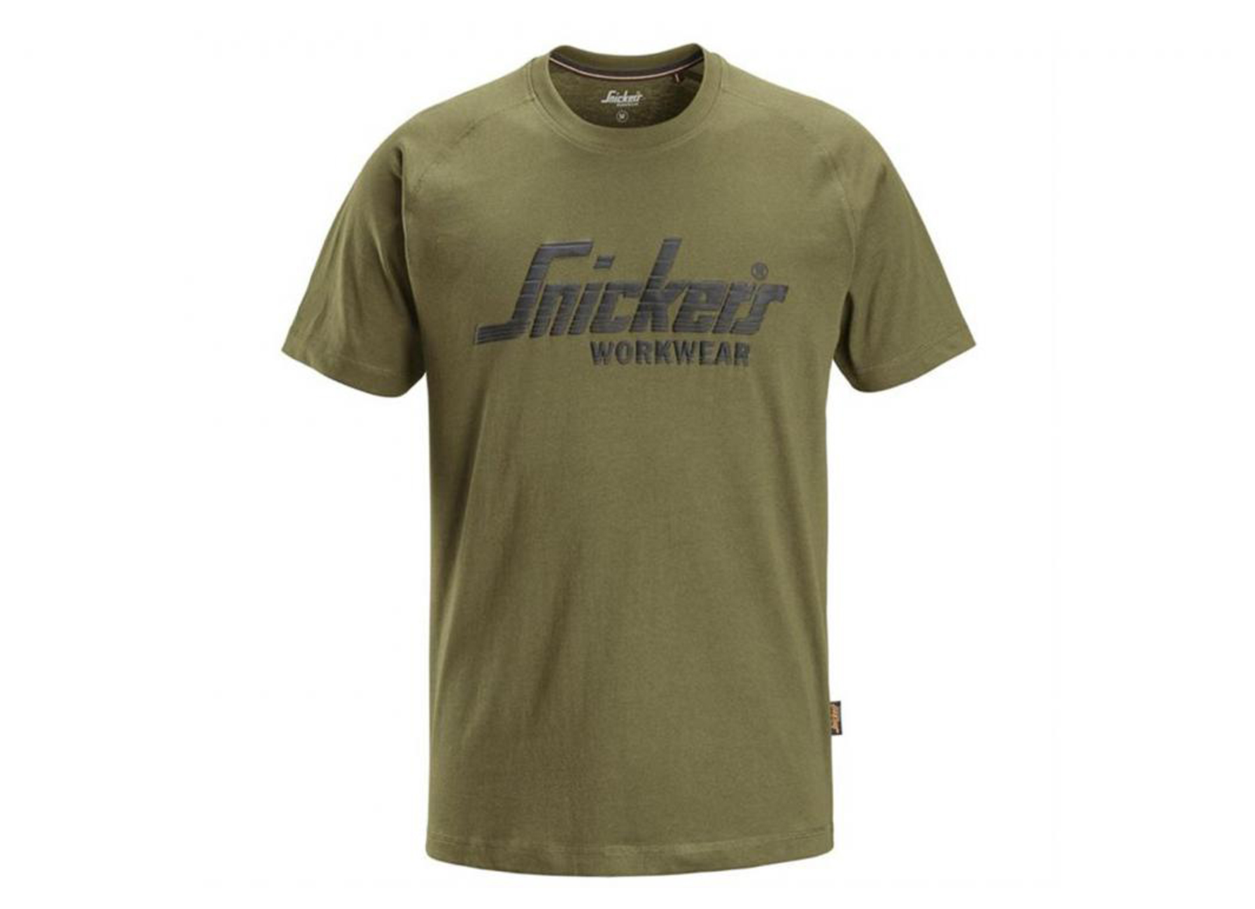 SNICKERS T-SHIRT LOGO KHAKI GROEN MAAT: M
