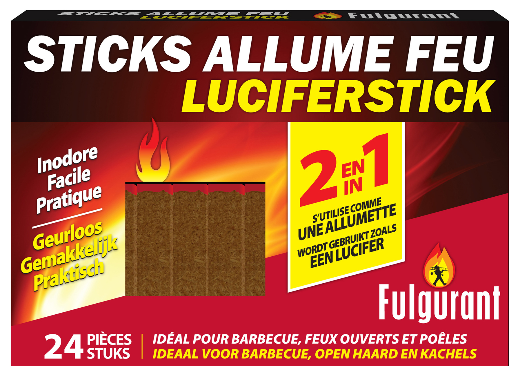 FULGURANT STICKS ALLUME FEU 24 PIECES