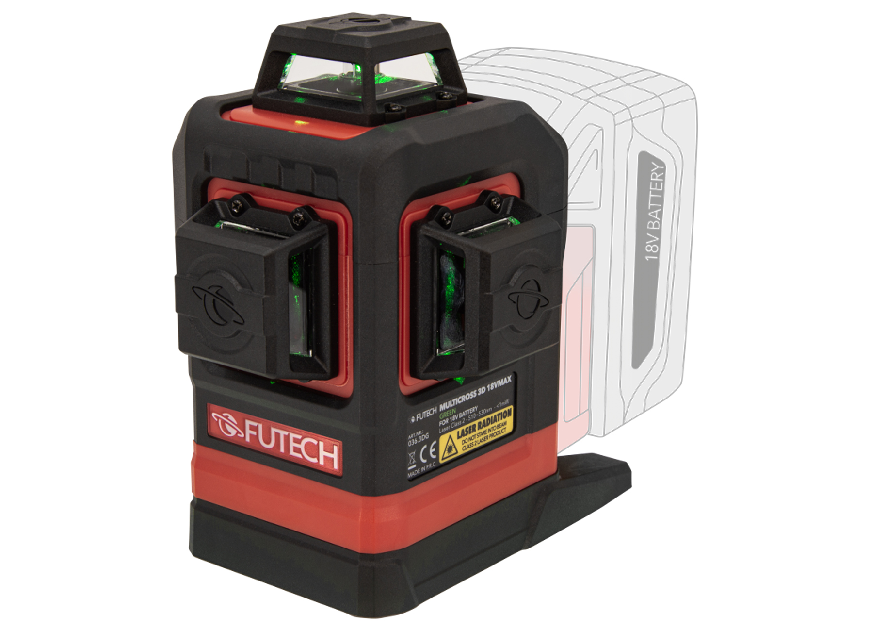 FUTECH MULTICROSS 3D 18VMAX LIGNE CROIX LASER VERT