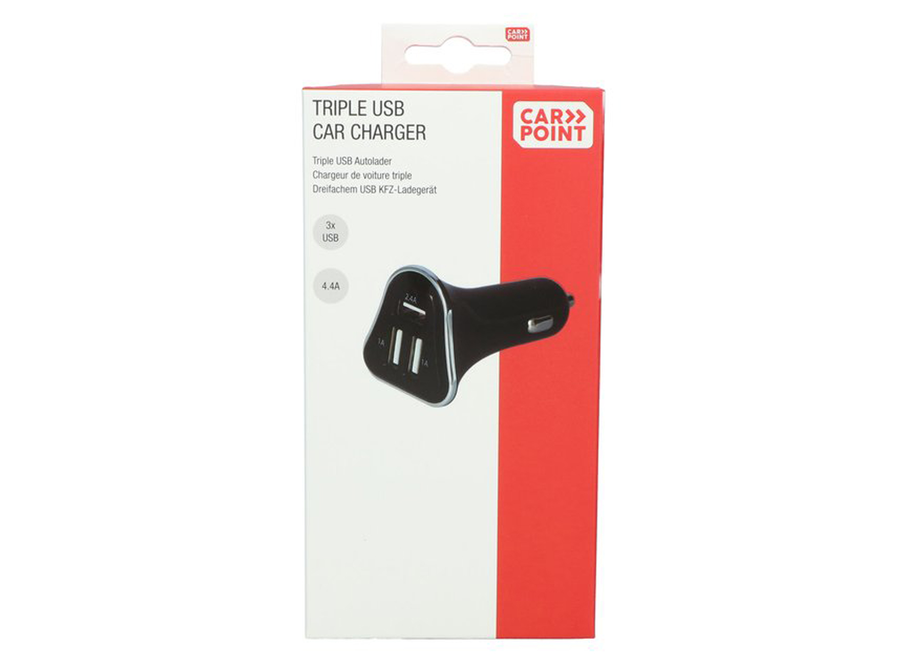 CARPOINT TRIPLE USB AUTO OPLADER 12V/24V 4.4A