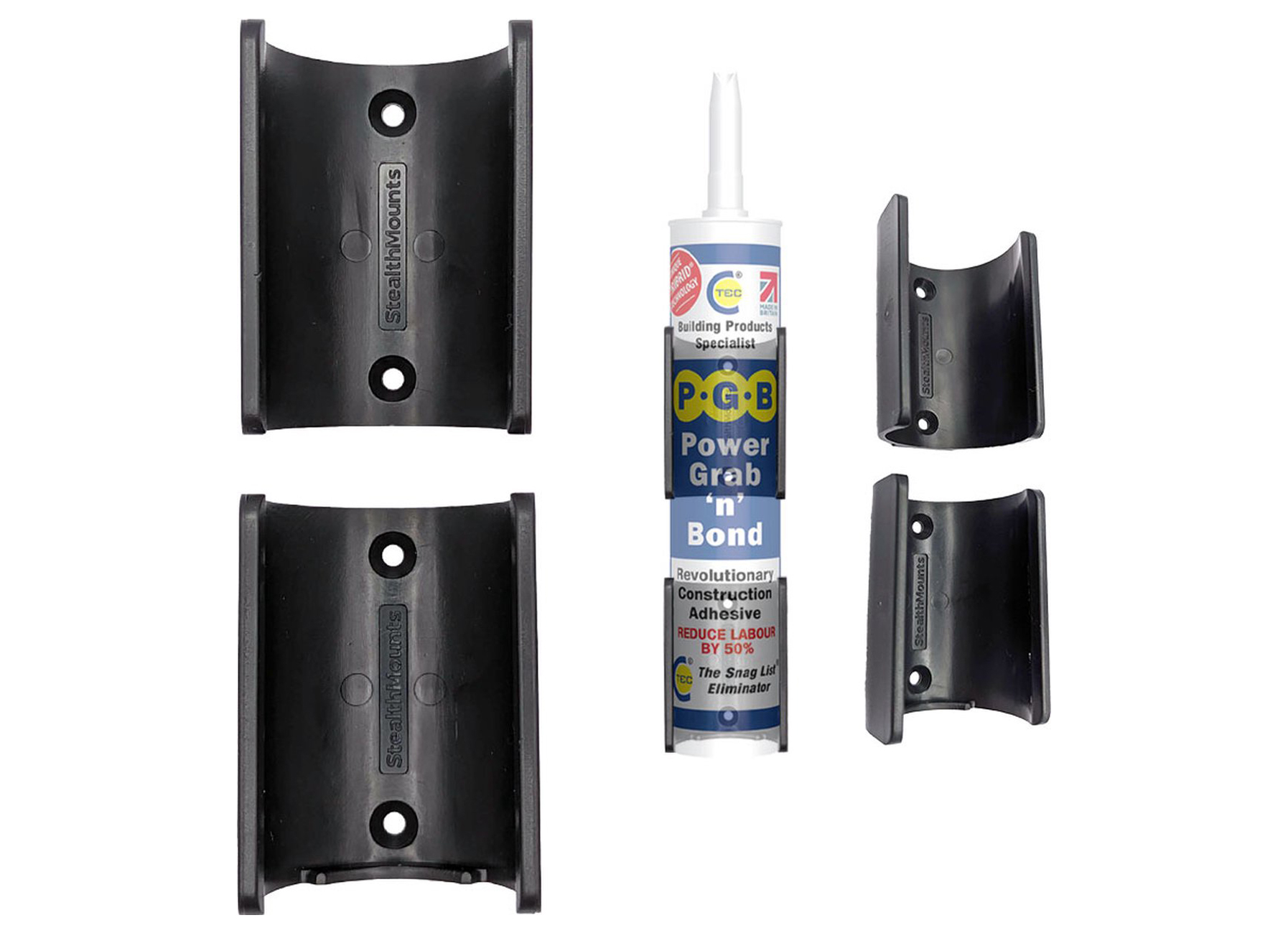 STEALTHMOUNTS SILICONEKOKERHOUDER ZWART - 2 STUKS