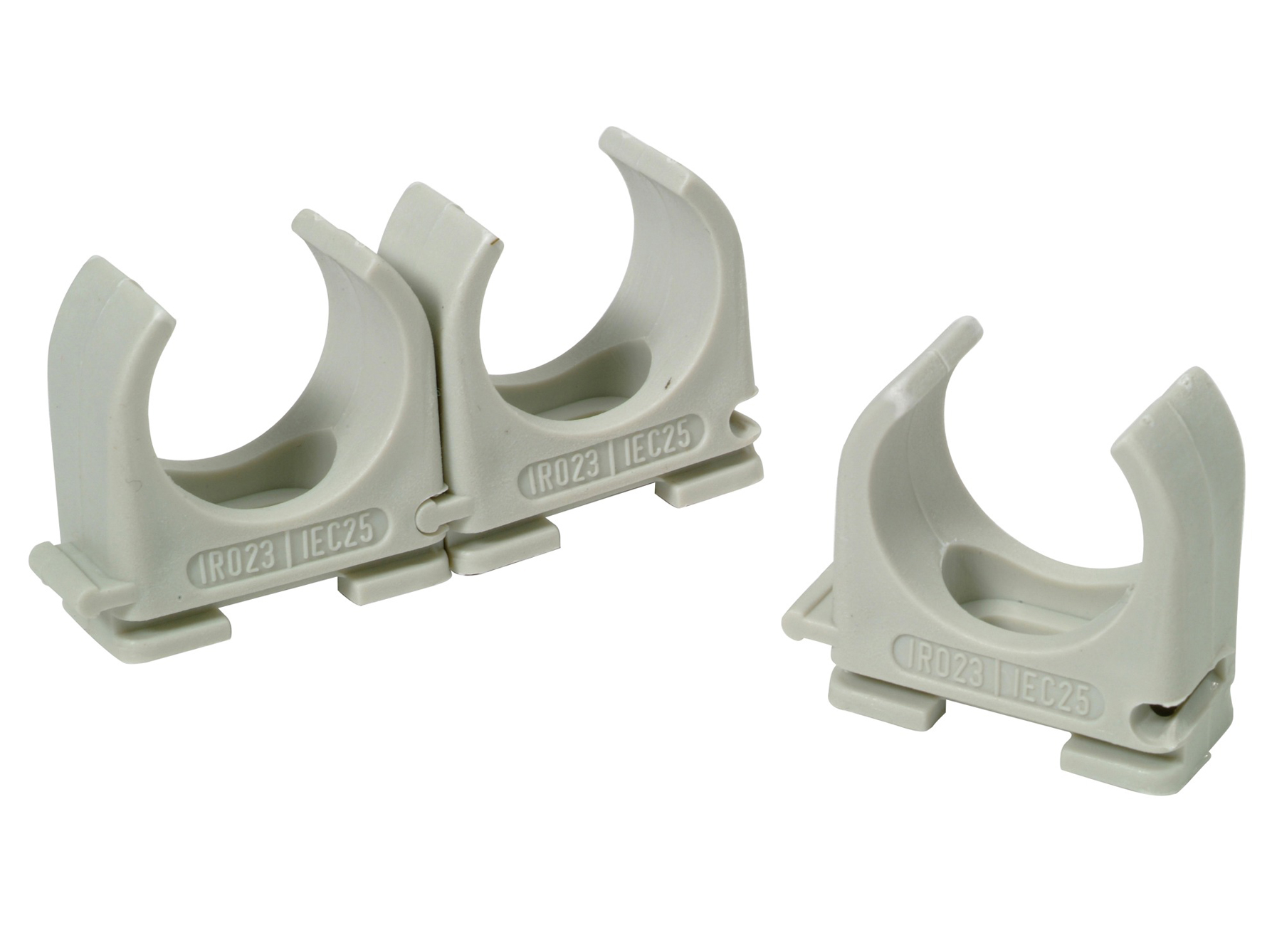 ATTACHE TUBE GRIS 25MM PVC-BOX (25 PIECES)