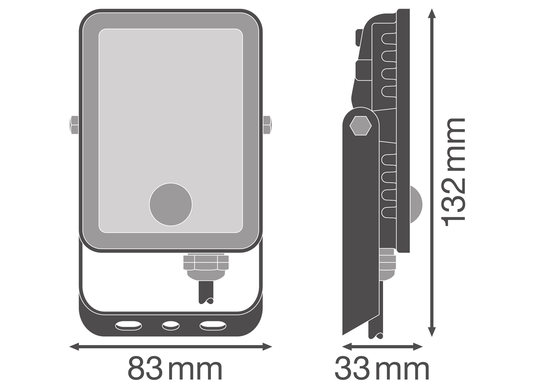 LEDVANCE LED STRALER FLOODLIGHT ESSENTIAL 10W 4000K PIR ZWART