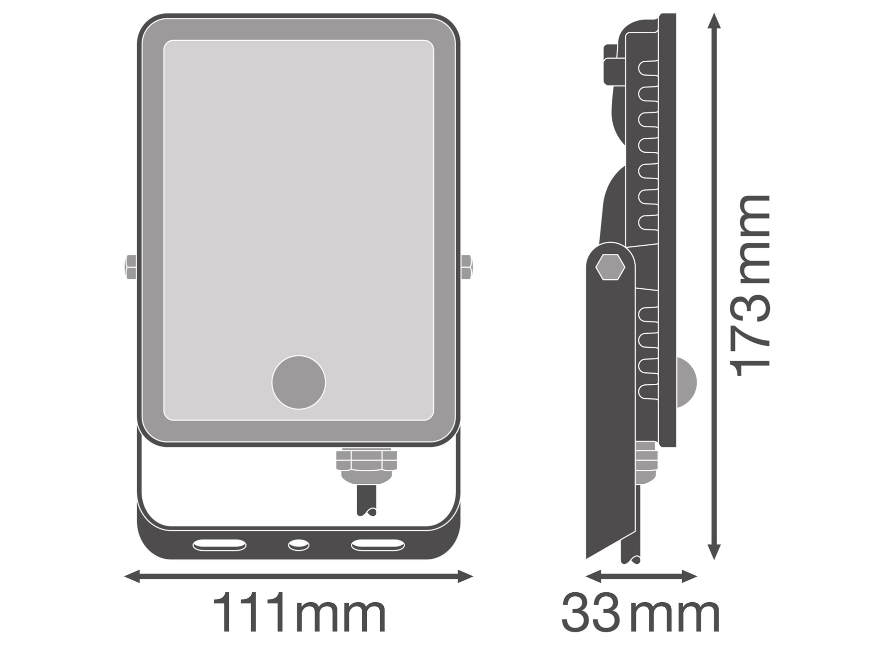 LEDVANCE LED STRALER FLOODLIGHT ESSENTIAL 20W 4000K PIR ZWART