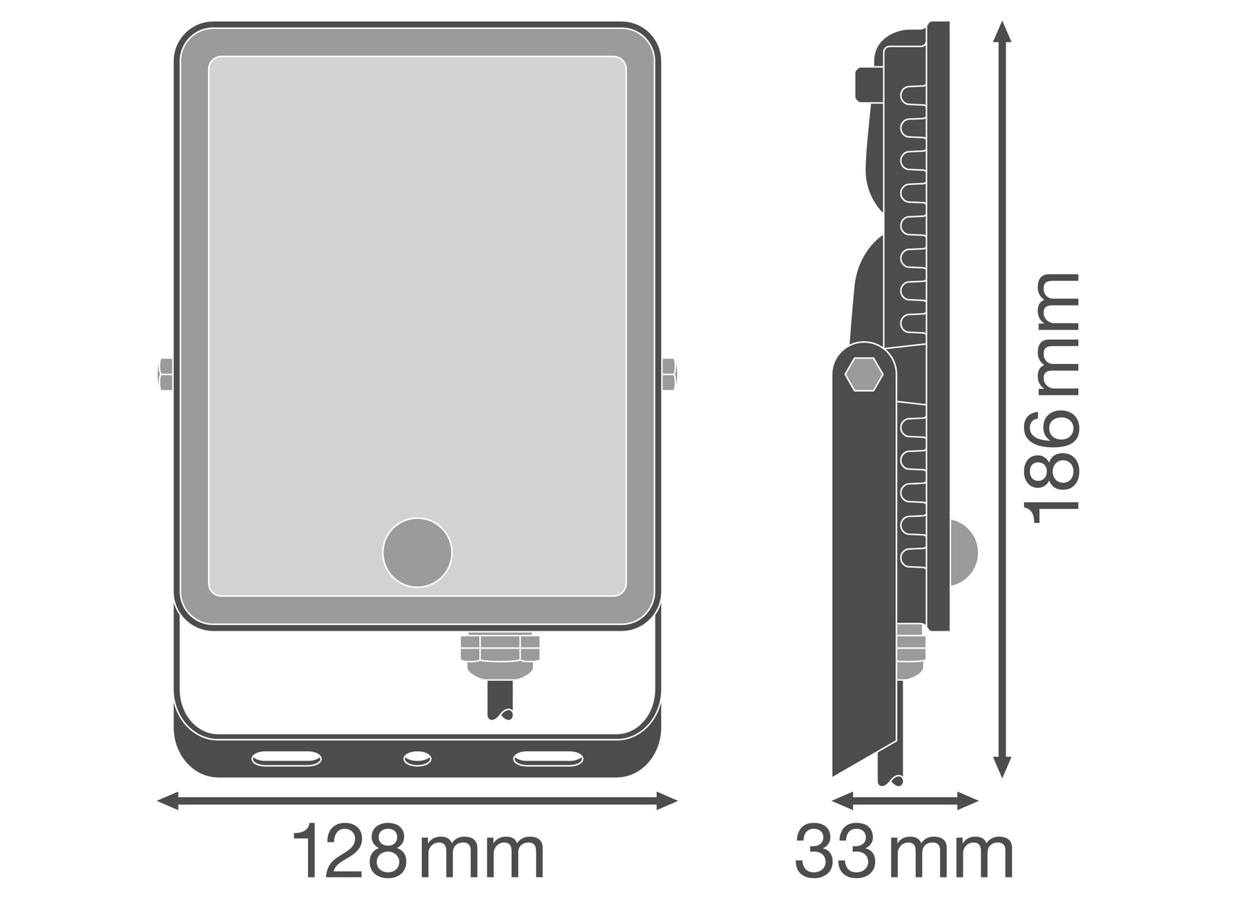 LEDVANCE LED STRALER FLOODLIGHT ESSENTIAL 30W 4000K PIR ZWART
