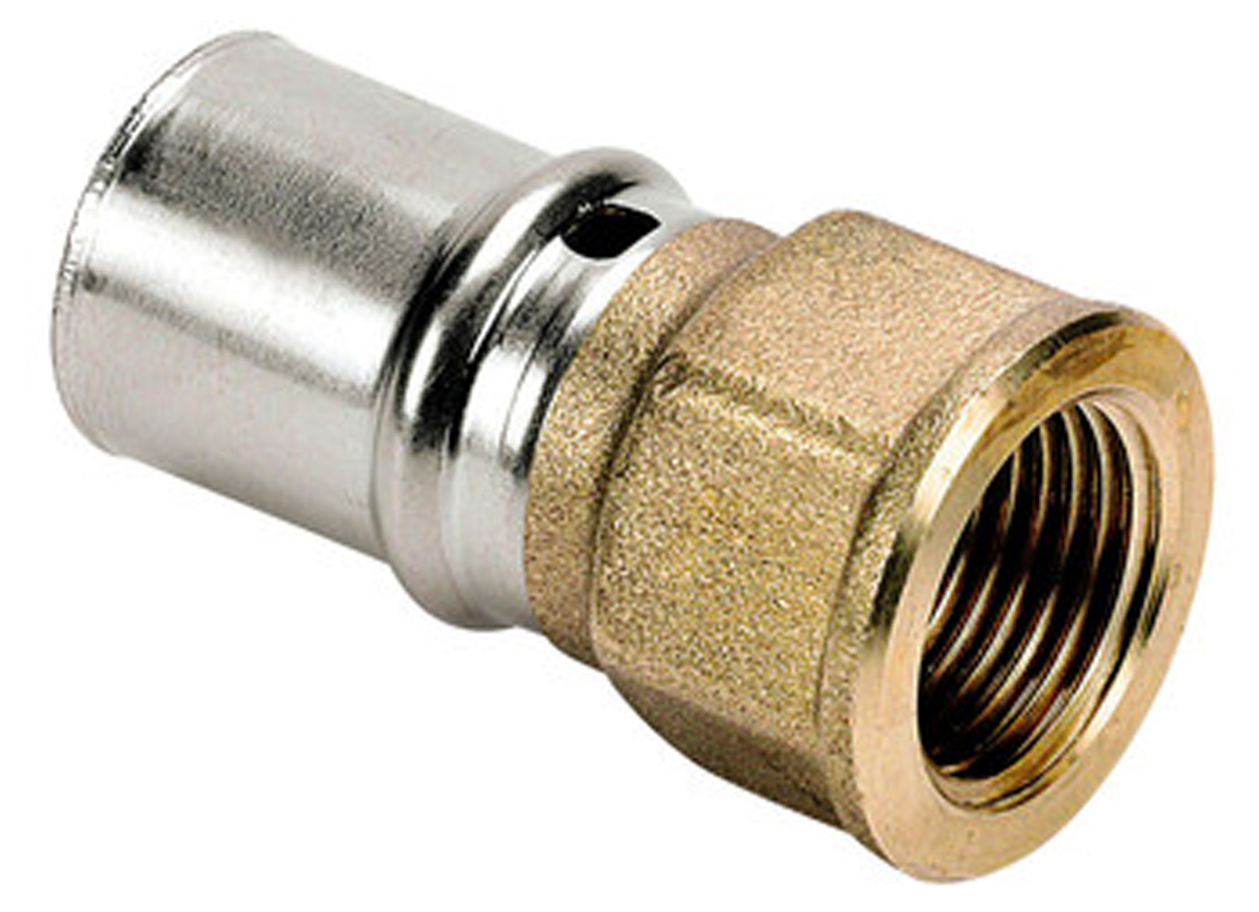 VMGO RECHTE KOPPELING BINNENDRAAD 1/2F X ALU-PERS Ø16/2MM