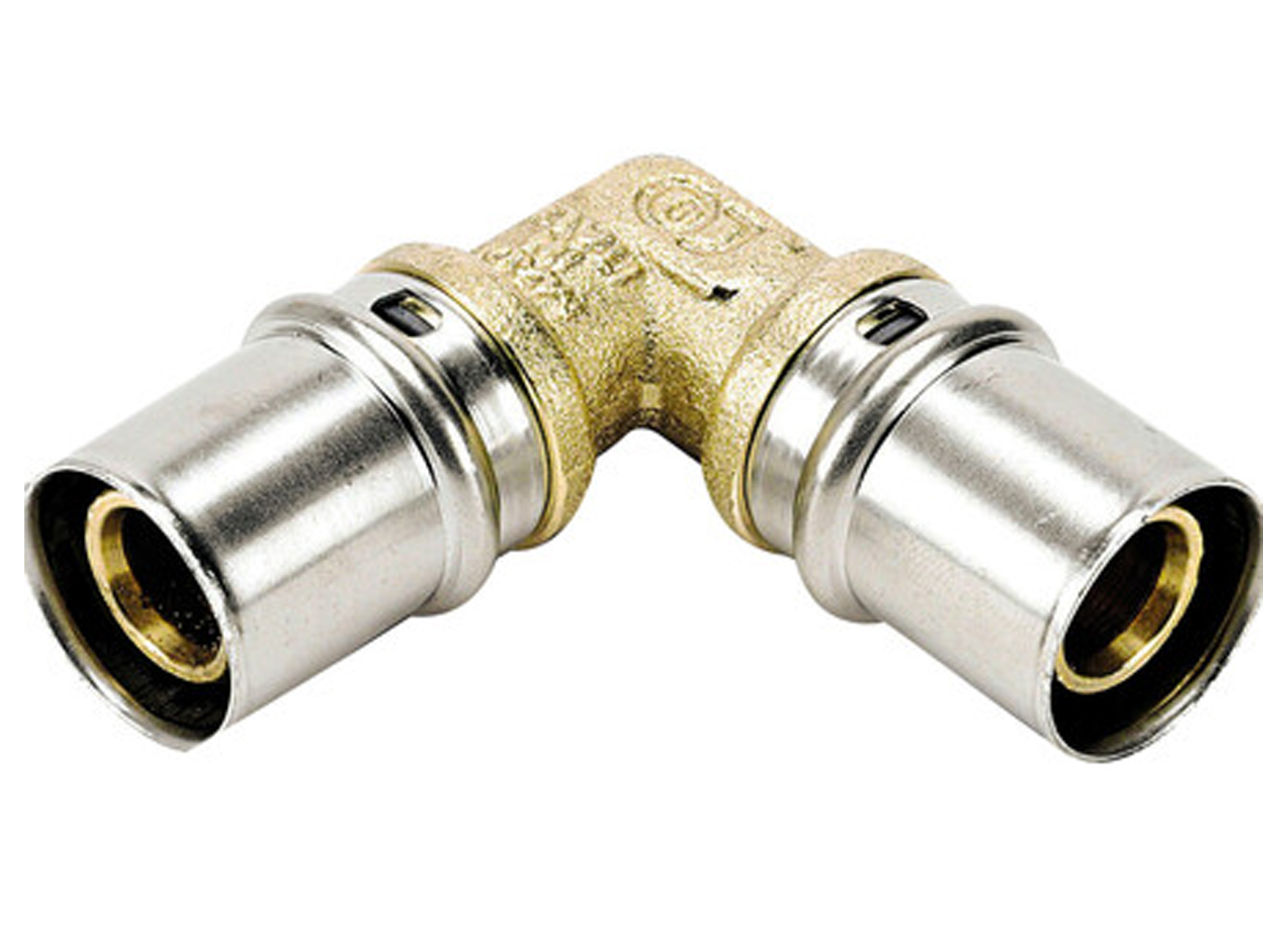 VMGO KOPPELING BOCHT 90° 2X PERS-ALU Ø20/2 X 20/2MM