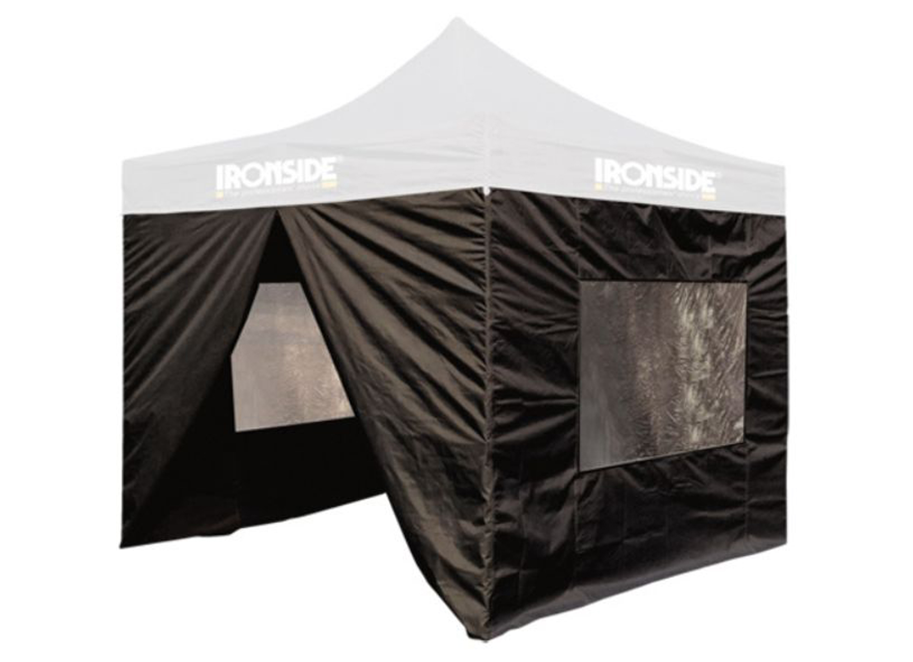 IRONSIDE ZIJWANDEN VOOR OPEN WERFTENT ZWART 3X3M