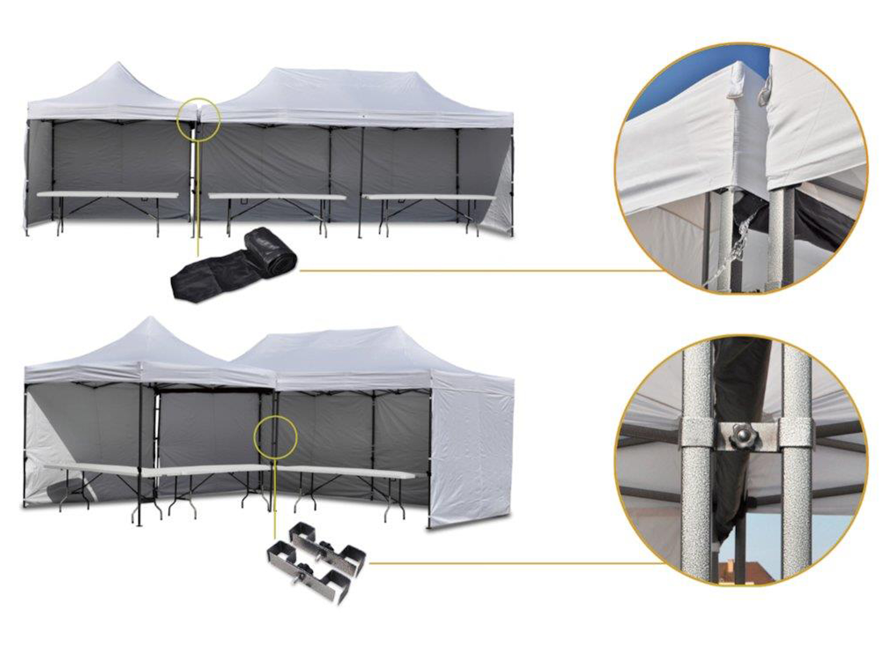 IRONSIDE DAKGOOT SET VOOR WERFTENT L=3M