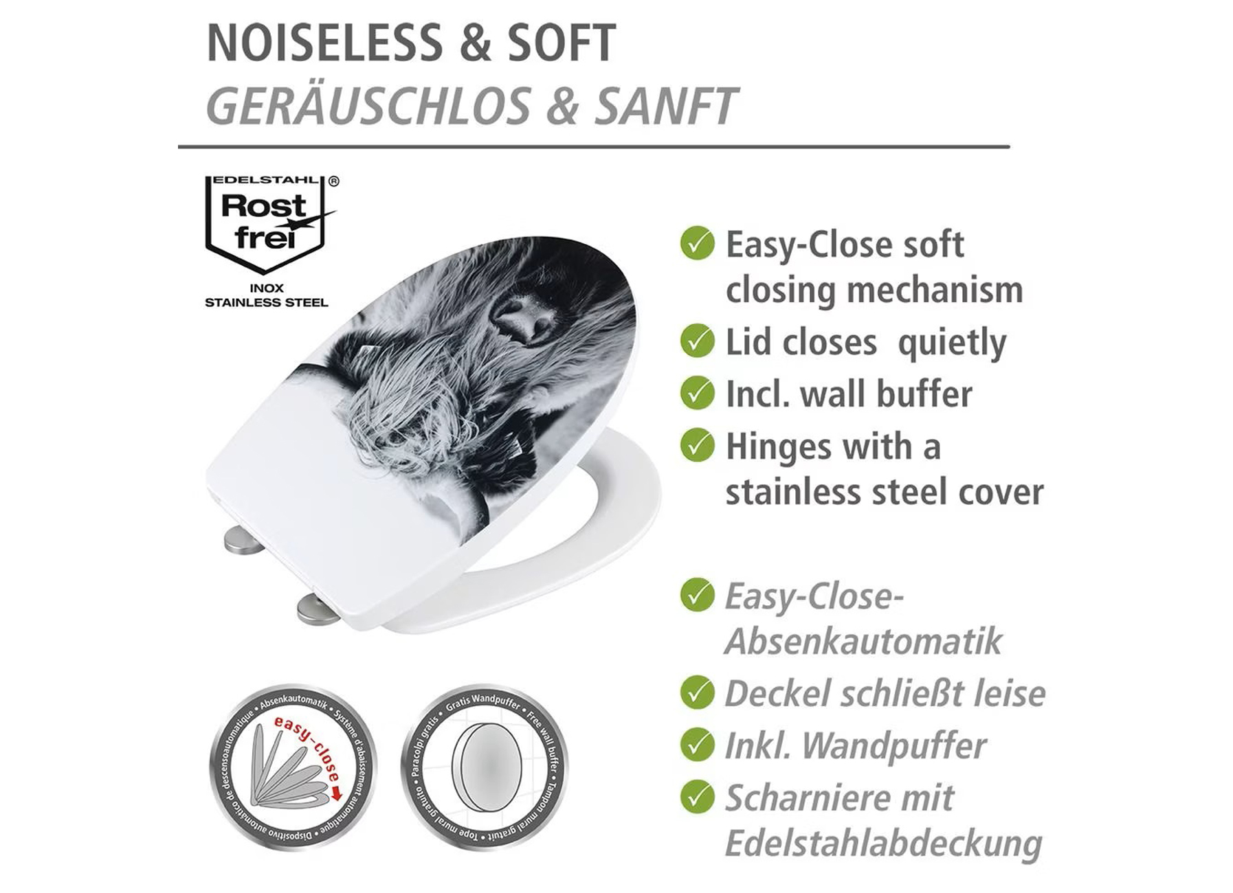 WENKO ABATTANT YAK THERMOPLAST BRILLANT