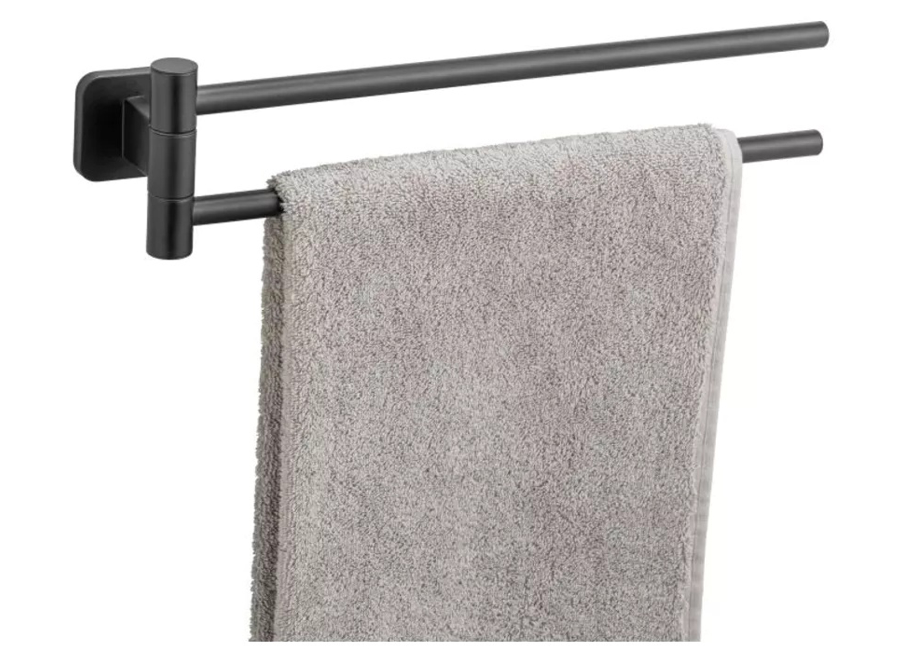 WENKO HANDDOEKHOUDER 2 ARMEN PORTO BLACK RVS ZWART