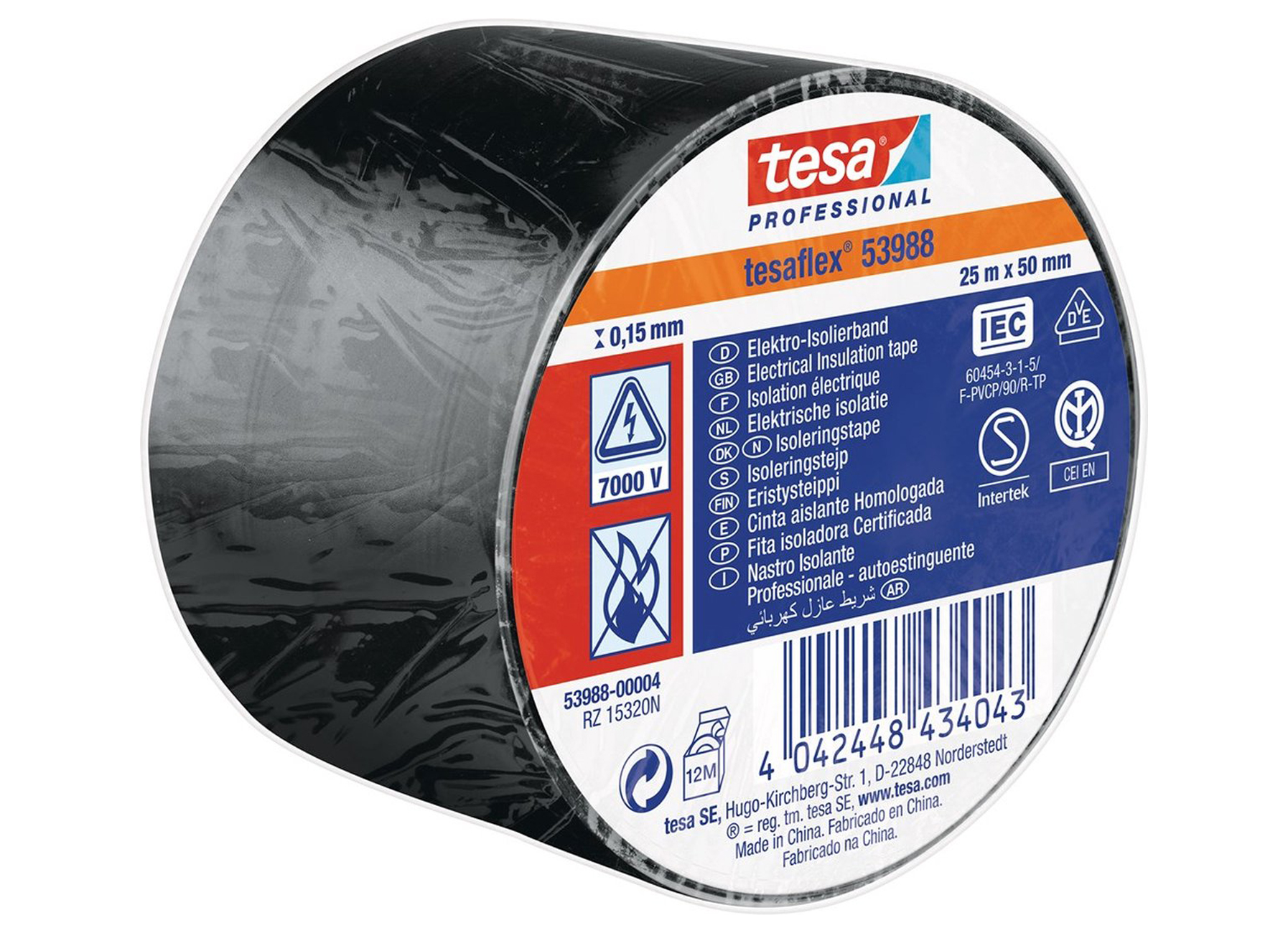 TESAFLEXSOFT LOW TEMP. ZWART 25MX50MM