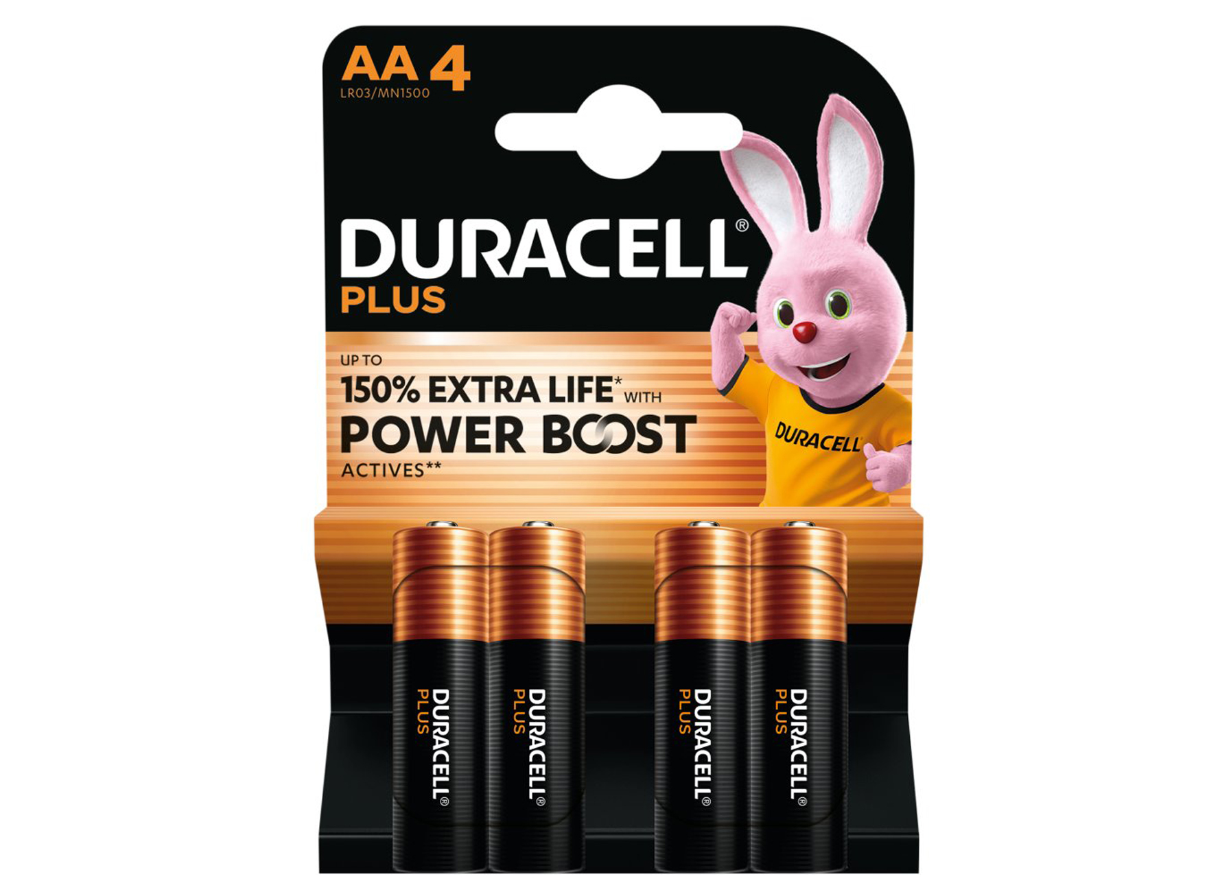 DURACELL PLUS POWER AA MN1500 LR06 4-PACK