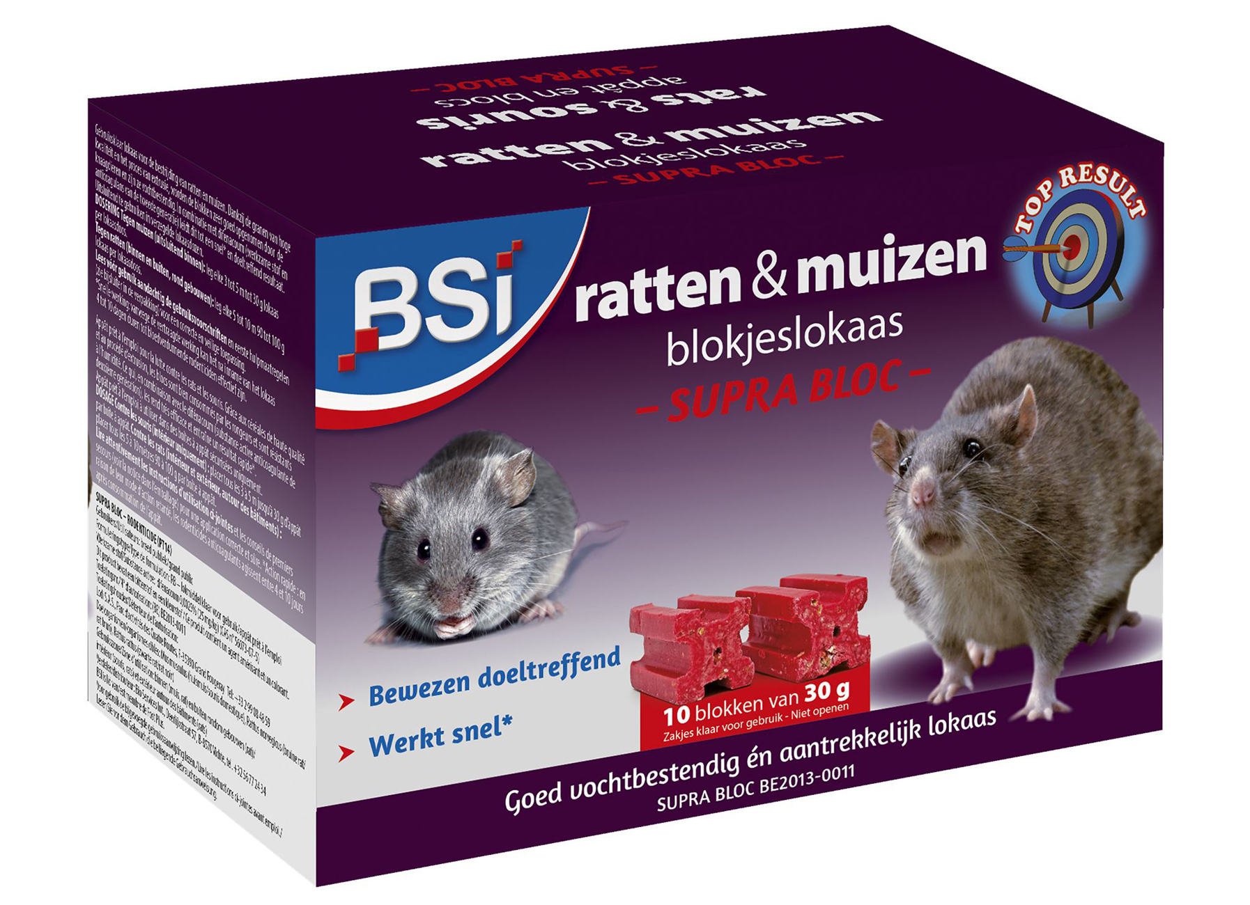 BSI SUPRA BLOC APPATS EN BLOC RATS & SOURIS 10X30G