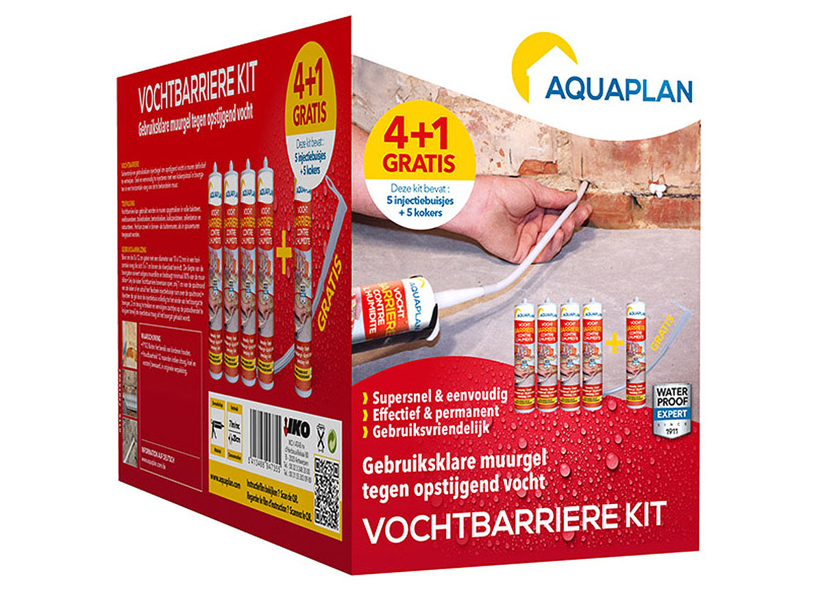 AQUAPLAN VOCHTBARRIERE KIT 4+1 GRATIS
