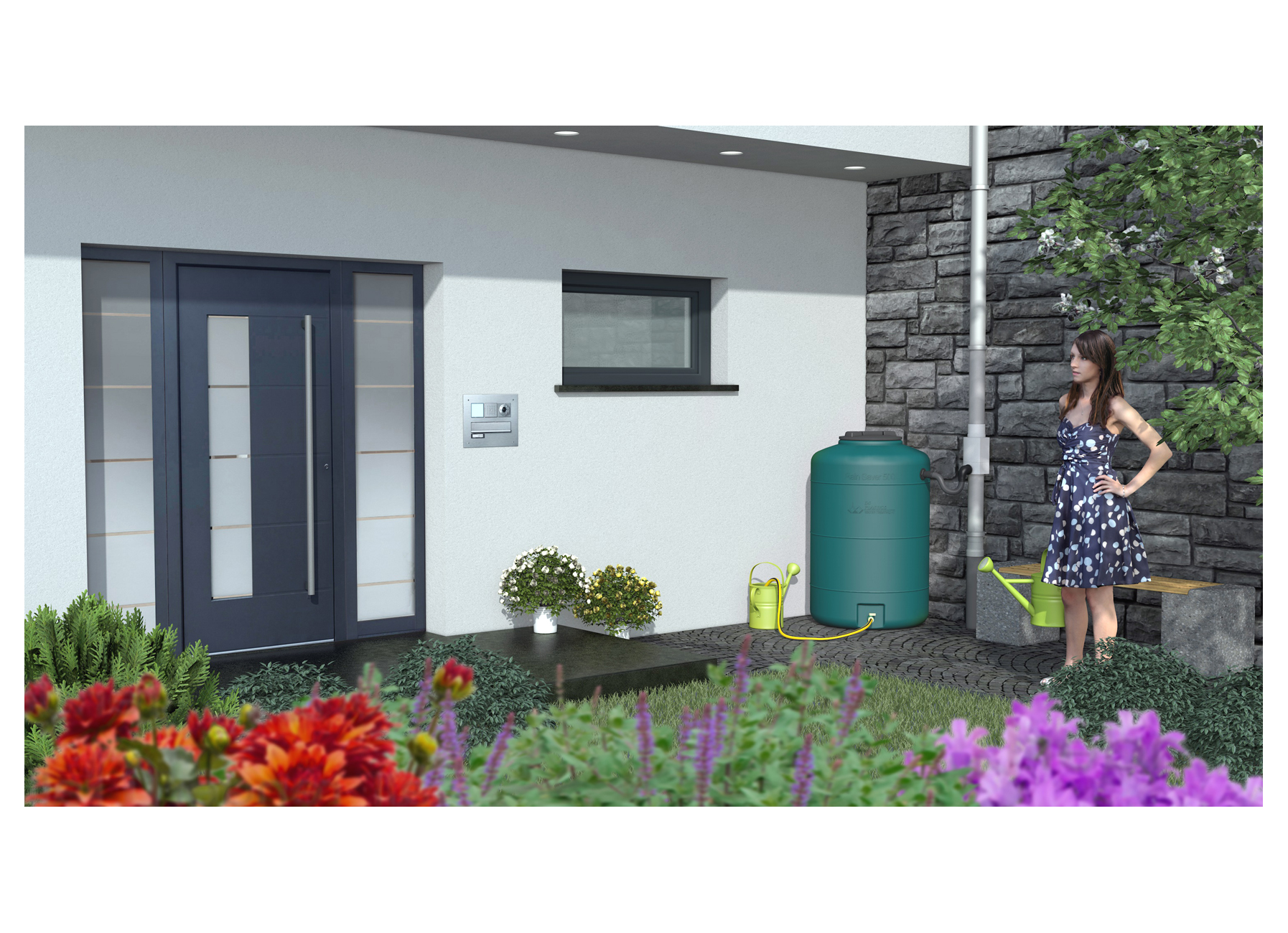 DS PLASTICS CITERNE EAU DE PLUIE RAINSAVER 1000L VERT