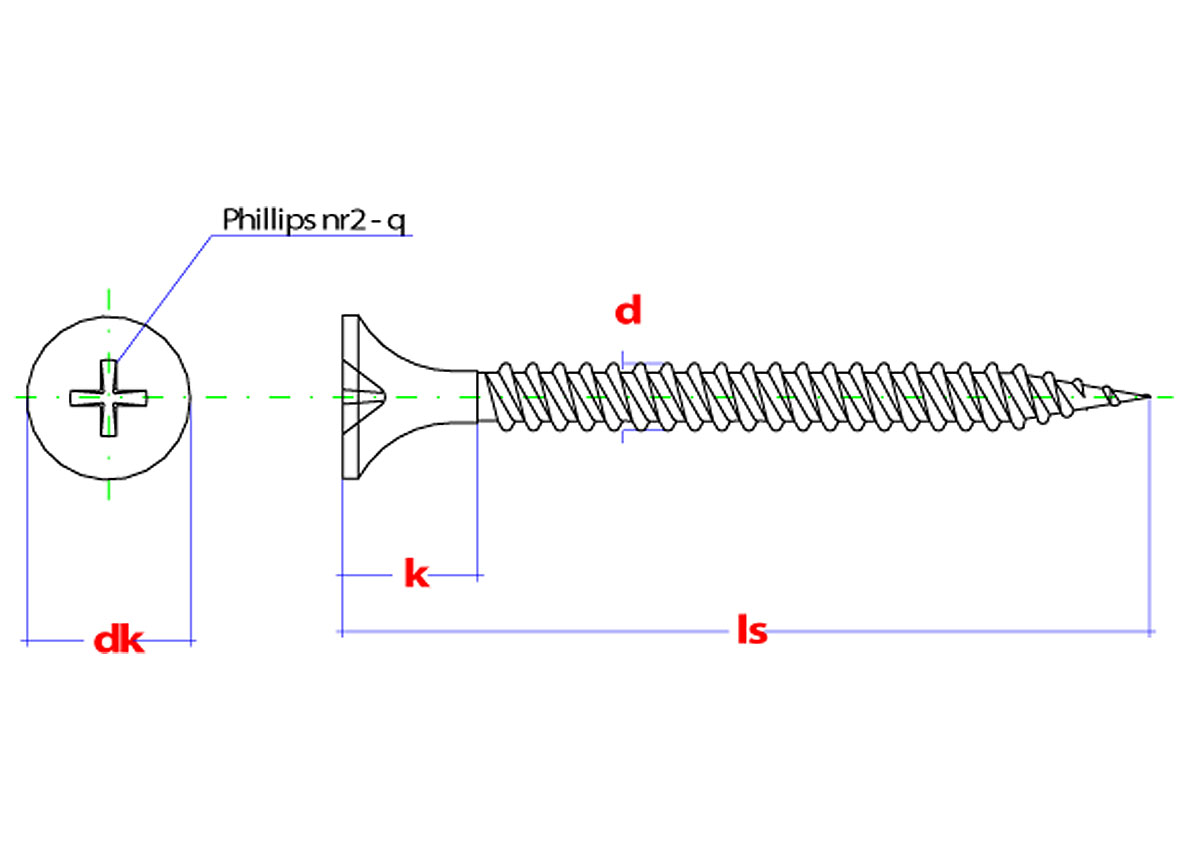 VIS MONTAGE RAPIDE PLAQUE DE PLATRES 3.5X25MM 1000 PC