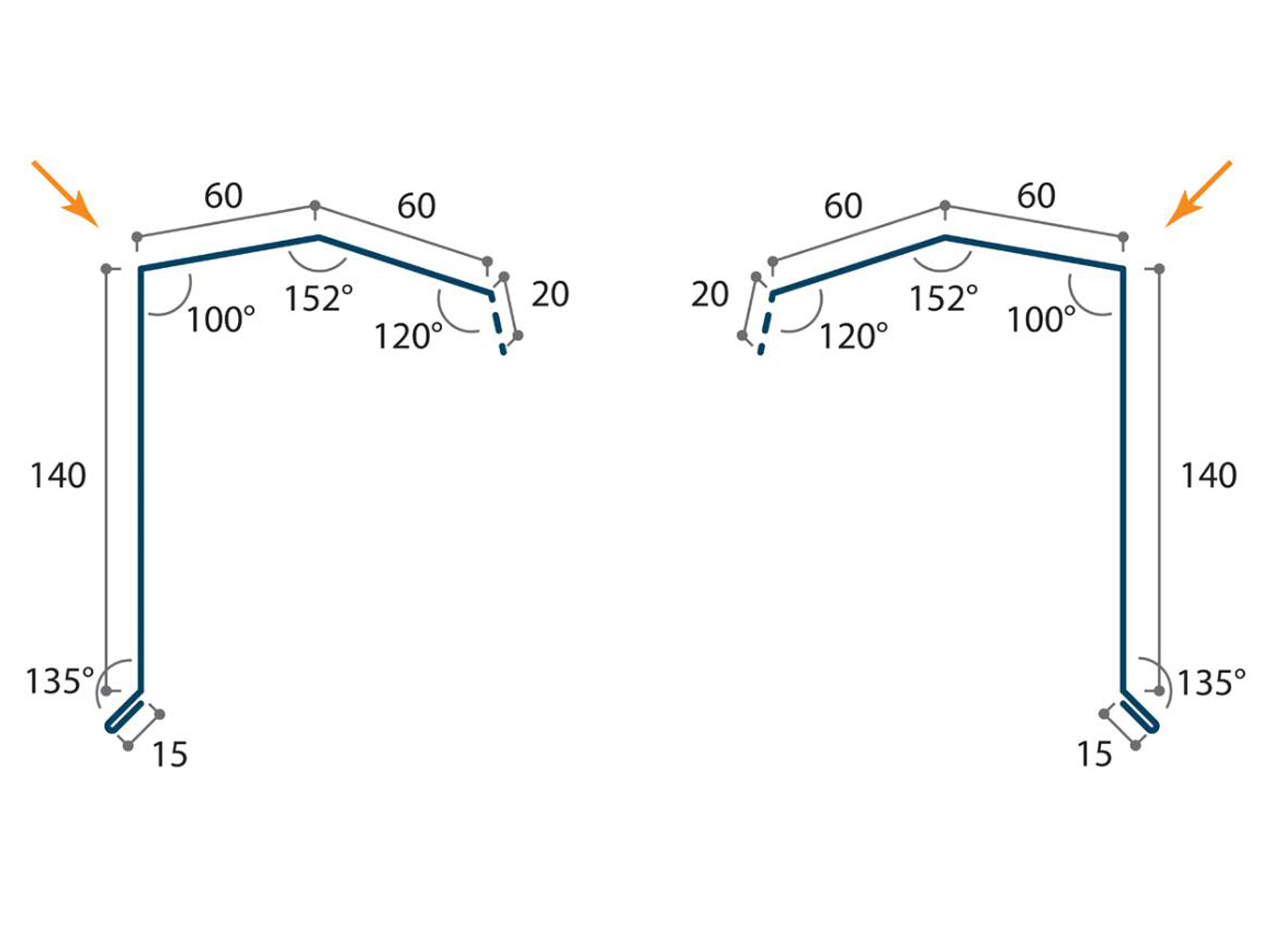 JORIS IDE FINITION RIVE CRANTEE DROITE L=2,12M