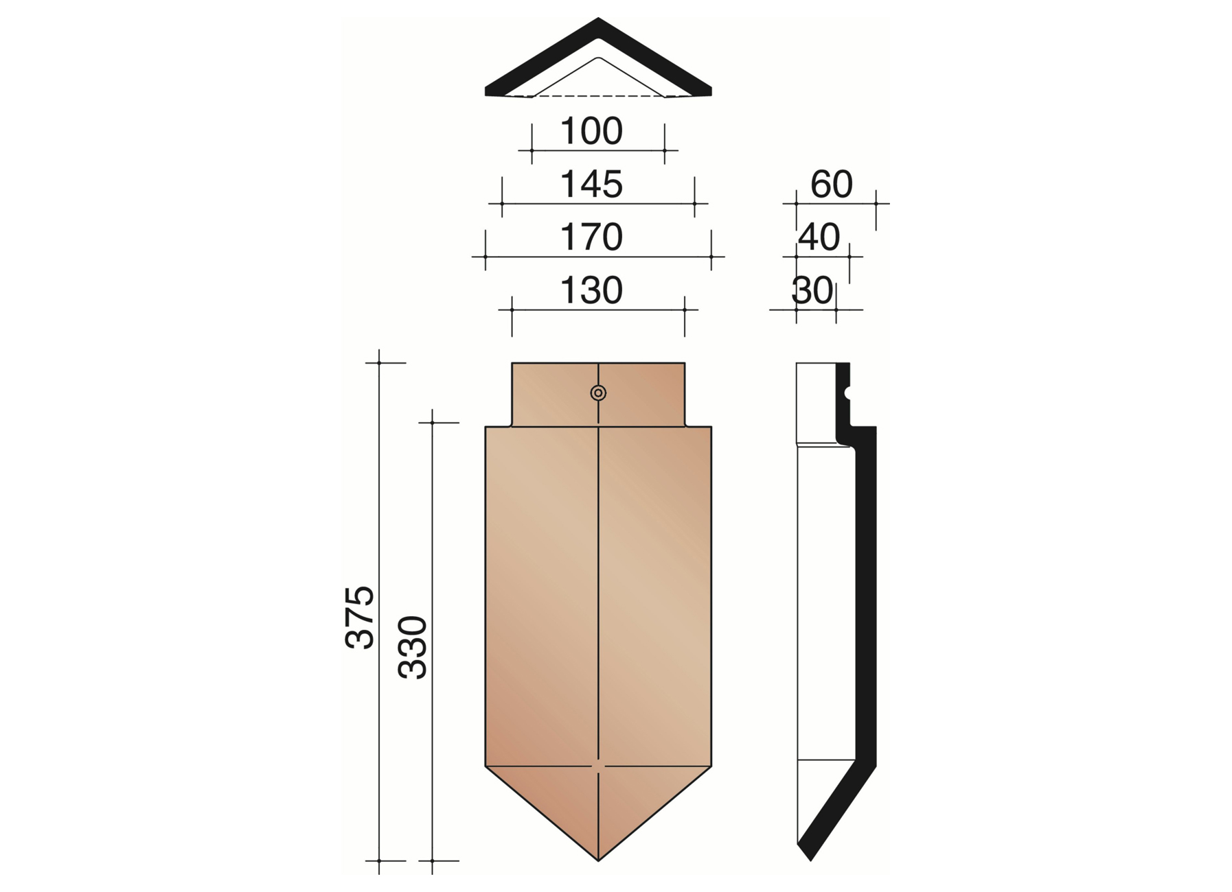 TUILE PLATE 301 ABOUT D'ARETIER ANGULAIRE BLEU FUME