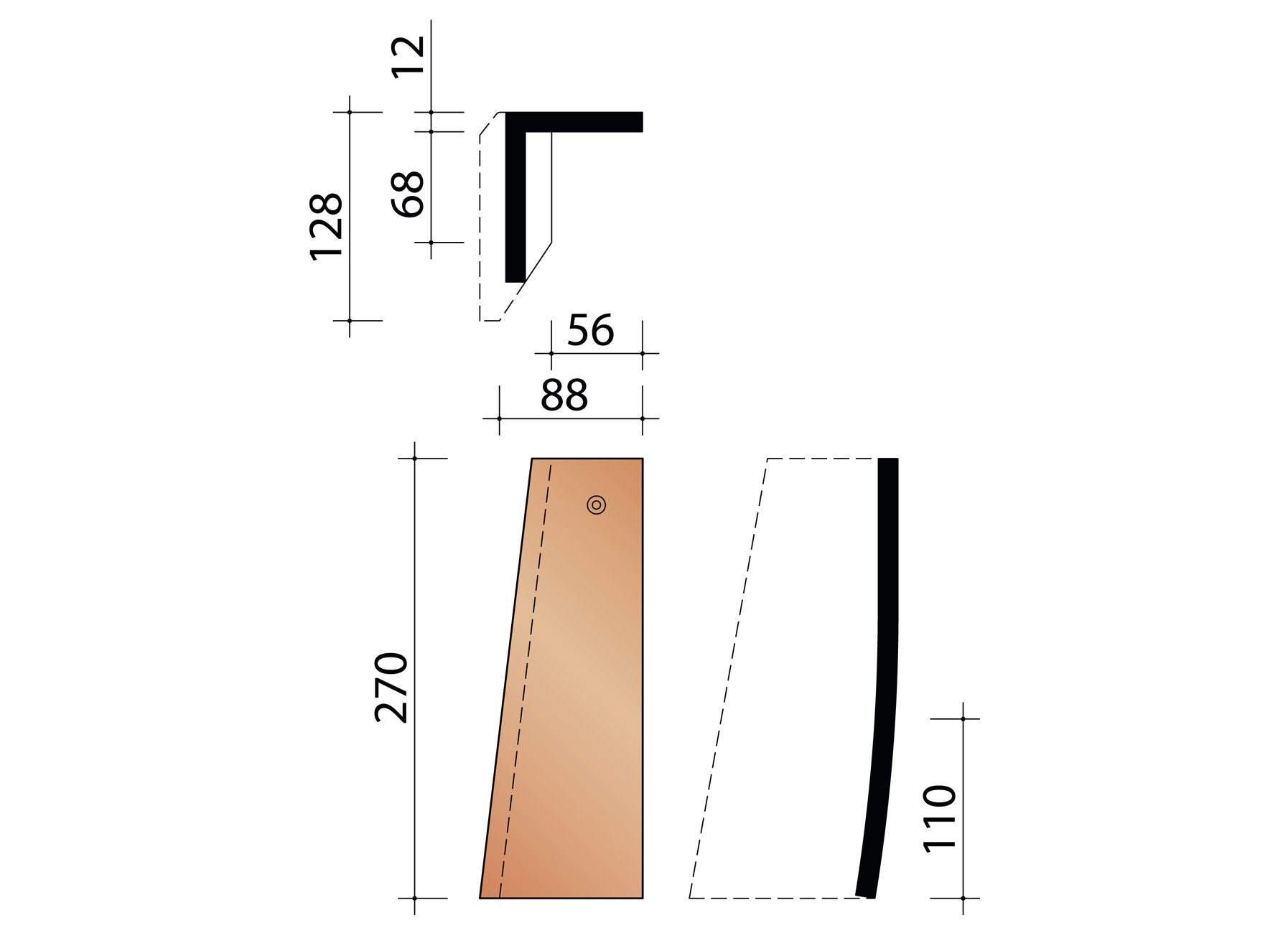 TUILE PLATE 301 DEMI TUILE DE RIVE GAUCHE RUSTIQUE