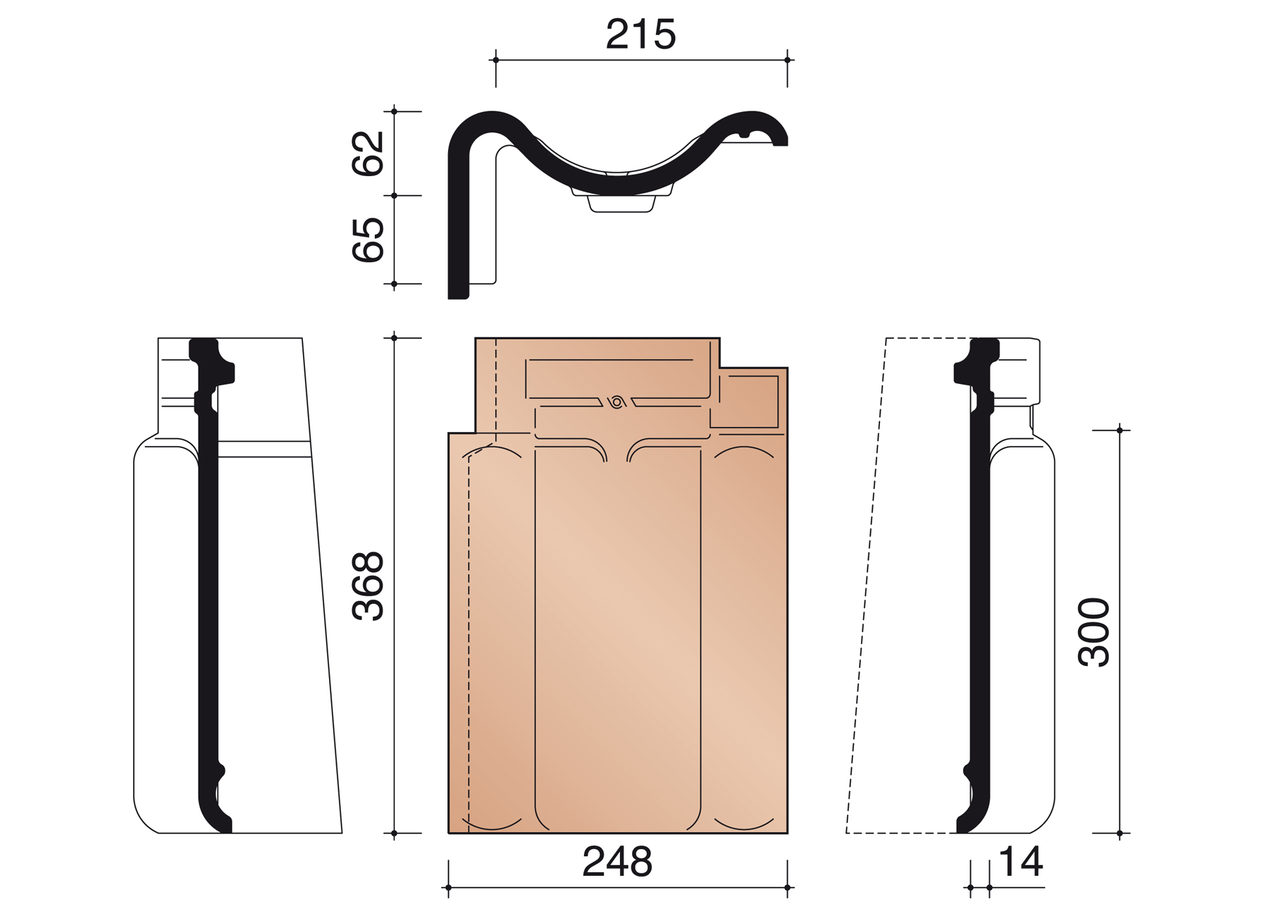 TUILE GALBEE 401 TUILE DE RIVE GAUCHE RUSTIQUE
