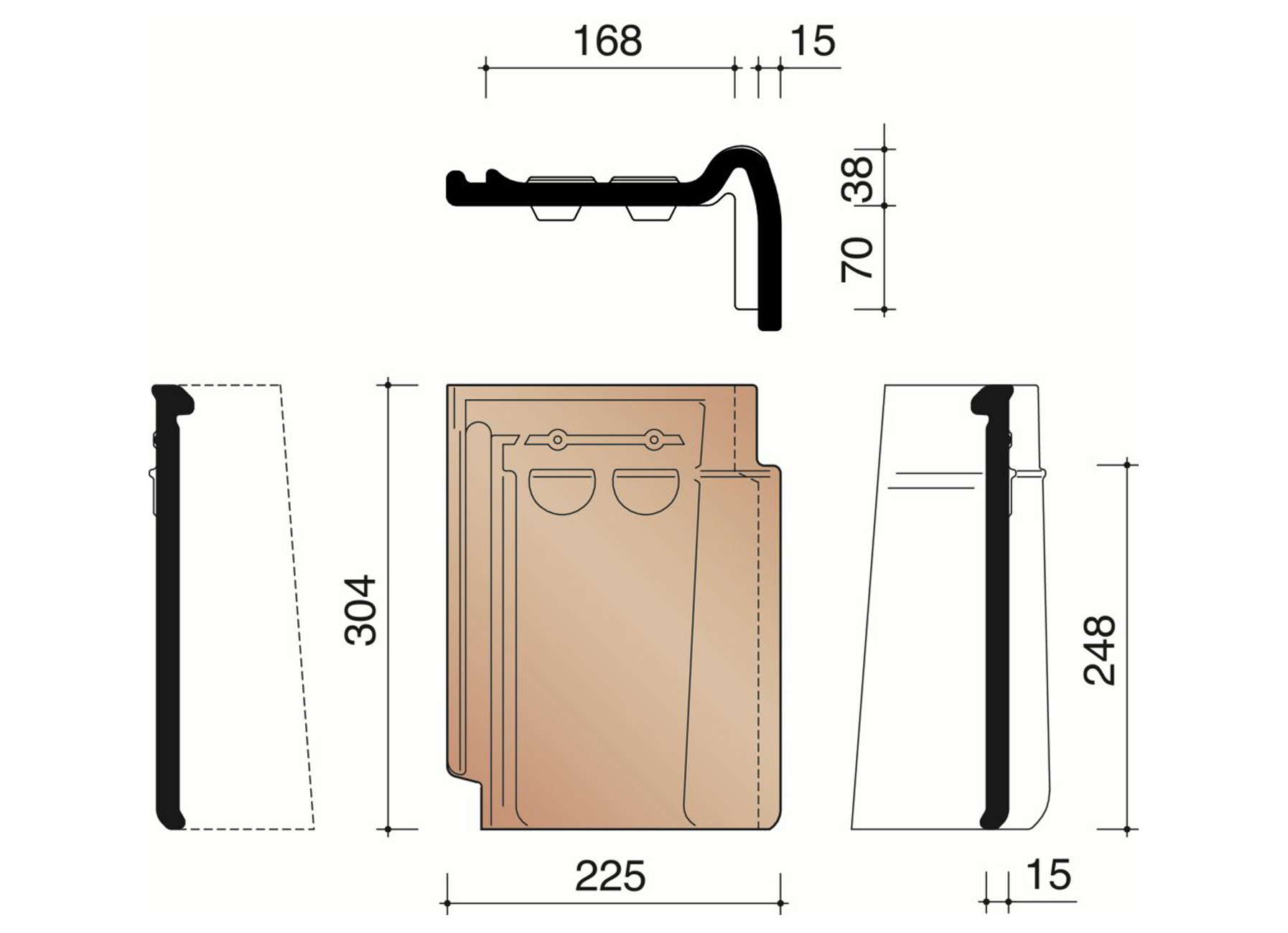 TUILE DE RIVE DROITE 44 AMARANTE