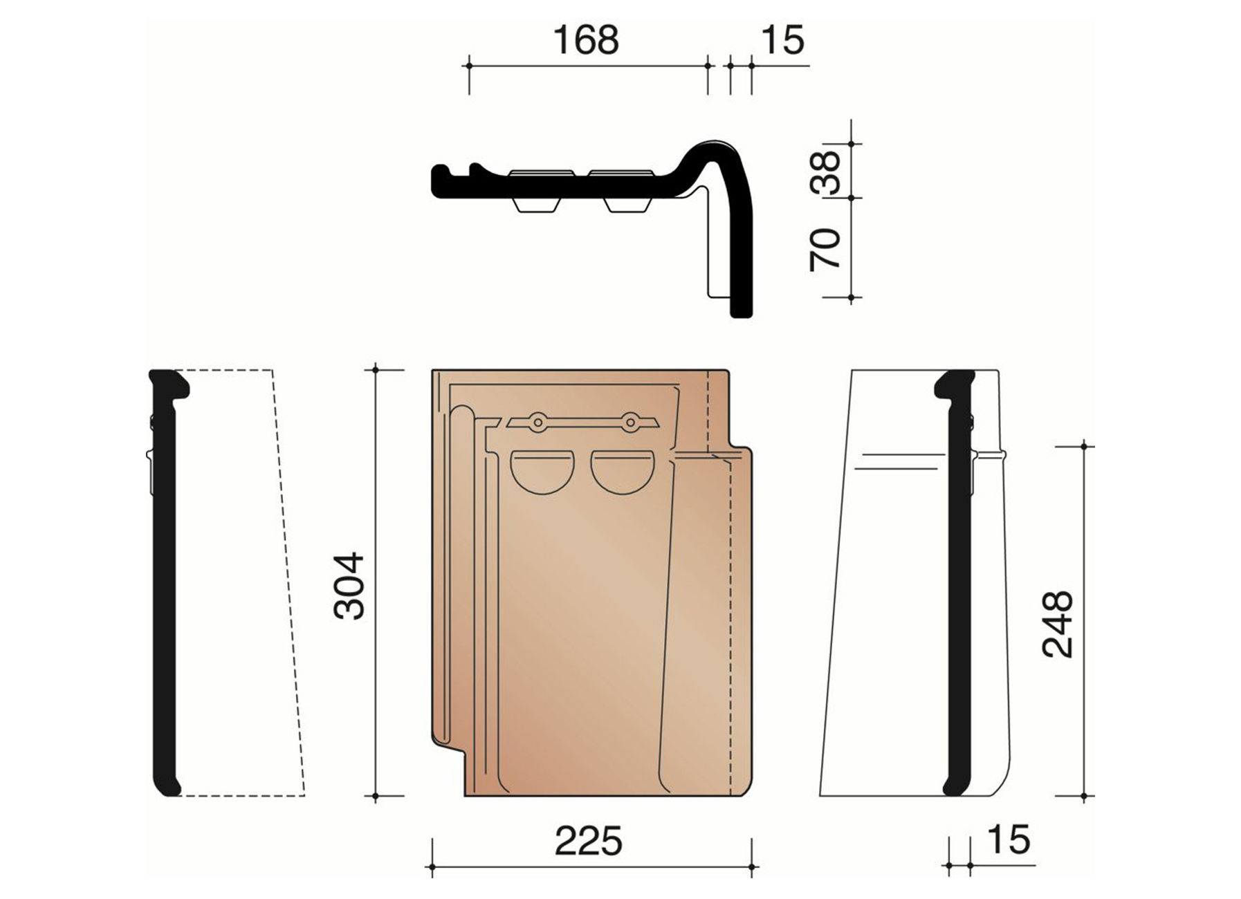 TUILE DE RIVE DROITE 44 ANTHRACITE