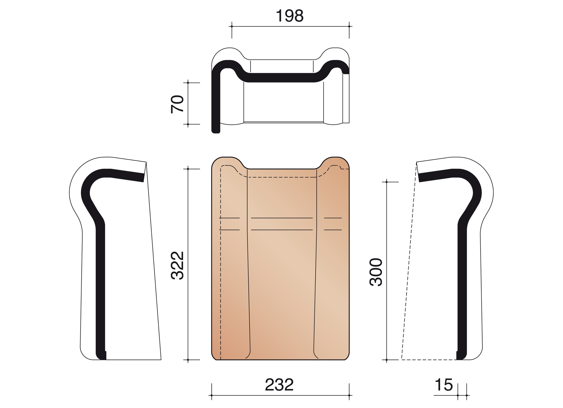 LINKER GEVELHAAKVORST ANTRACIET