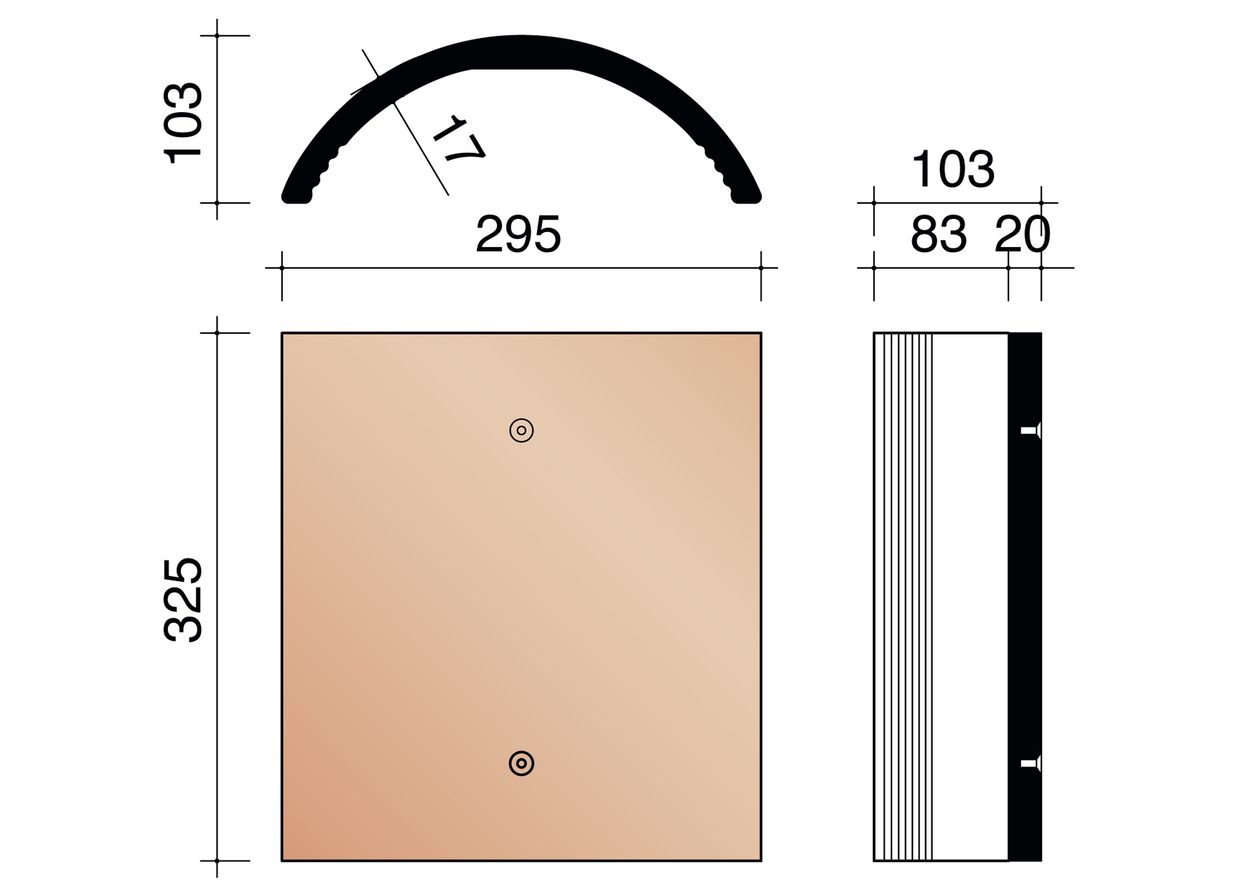 HALFRONDE VORST 451 255MM BLAUW GESMOORD