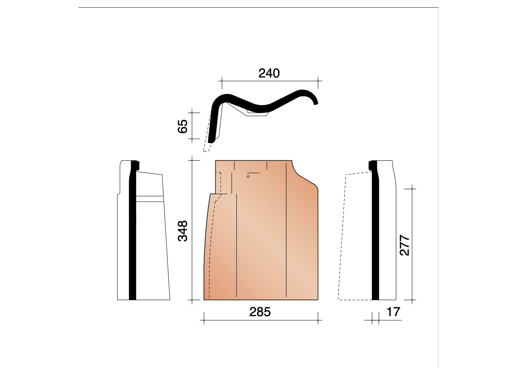 LINKER GEVELPAN 451 BLAUW GESMOORD