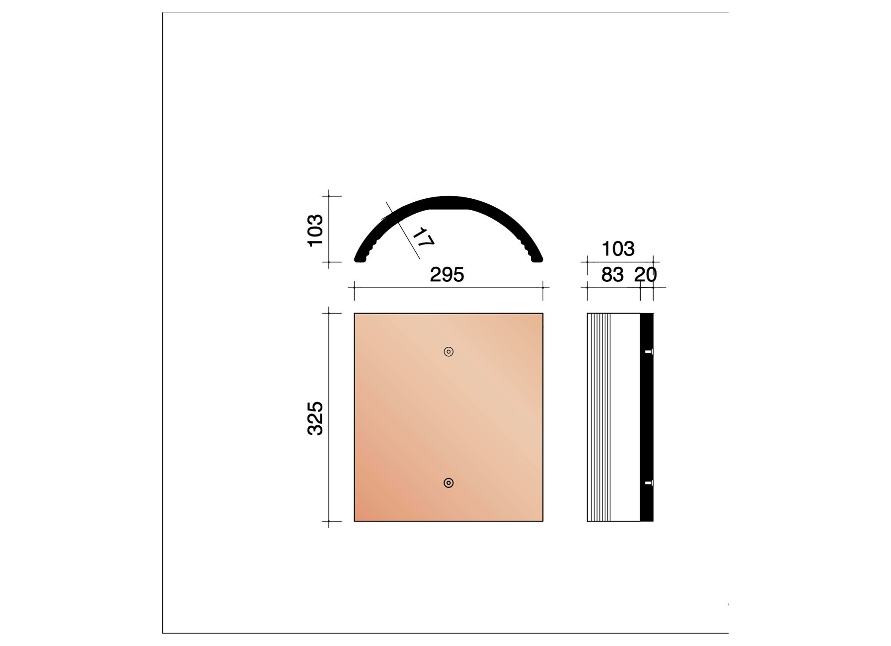HALFRONDE VORST 451 255MM RUSTIEK