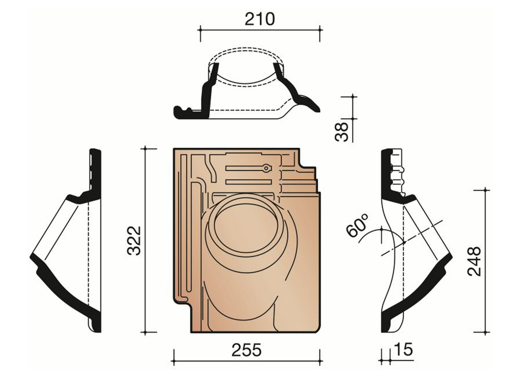 TUILE A DOUILLE Ø100 993 NOIR EMAILLE (EXCL MITRON)