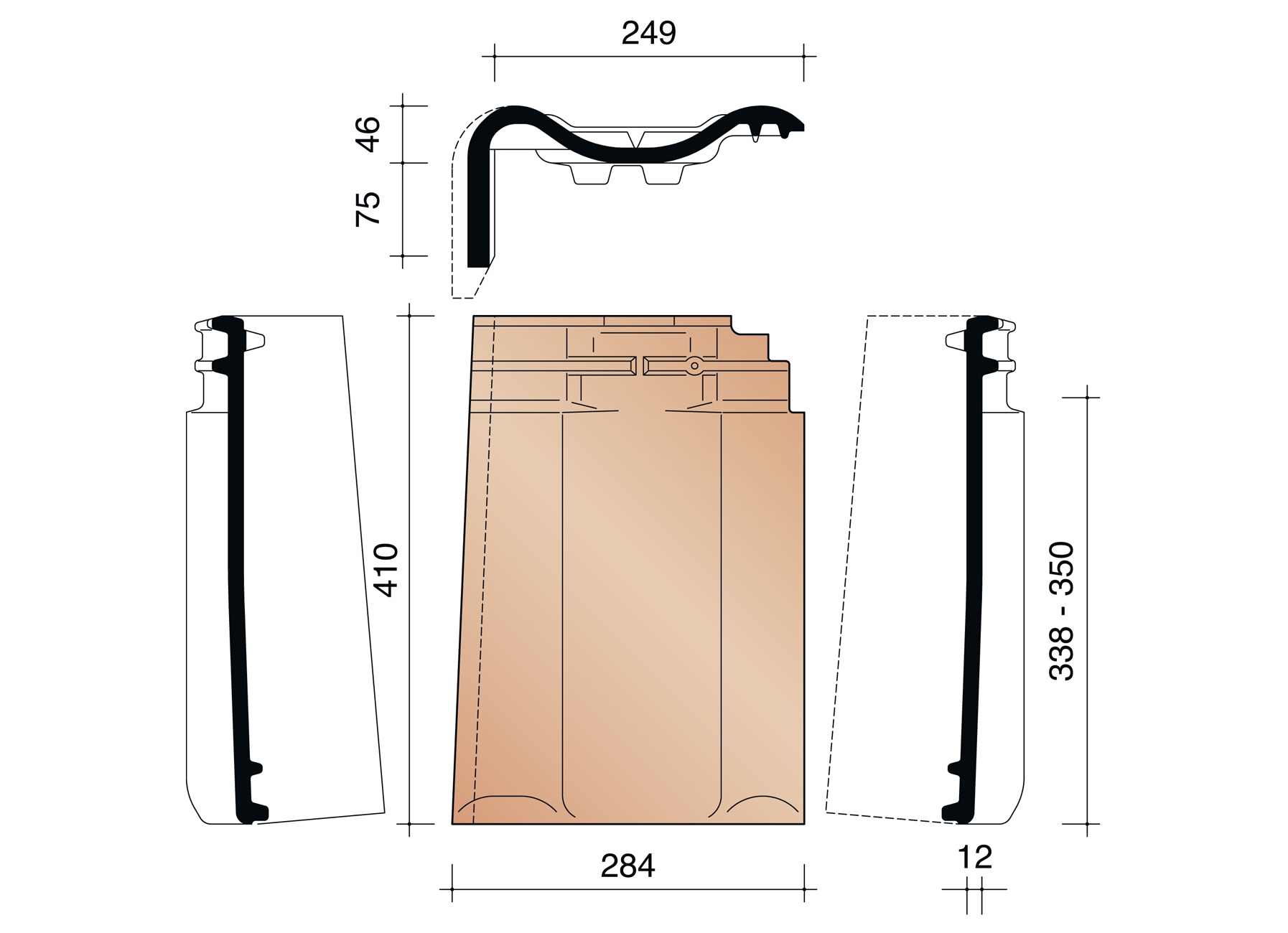 PANNE TUILE DE RIVE GAUCHE HAVANA ENGOBE NOBLE