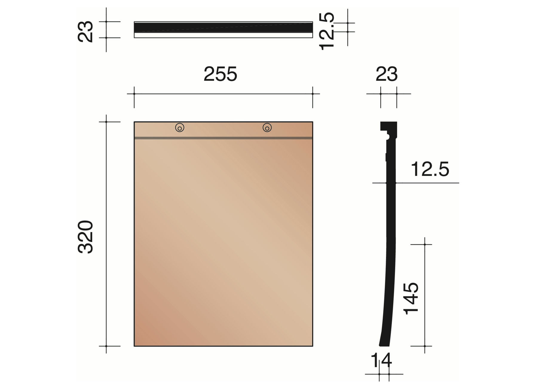 TUILE PLATE PLATO ANTHRACITE MAT