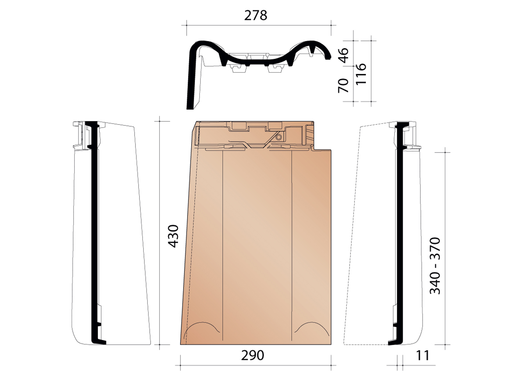 TRADIVA TUILE DE RIVE GAUCHE ARDOISE