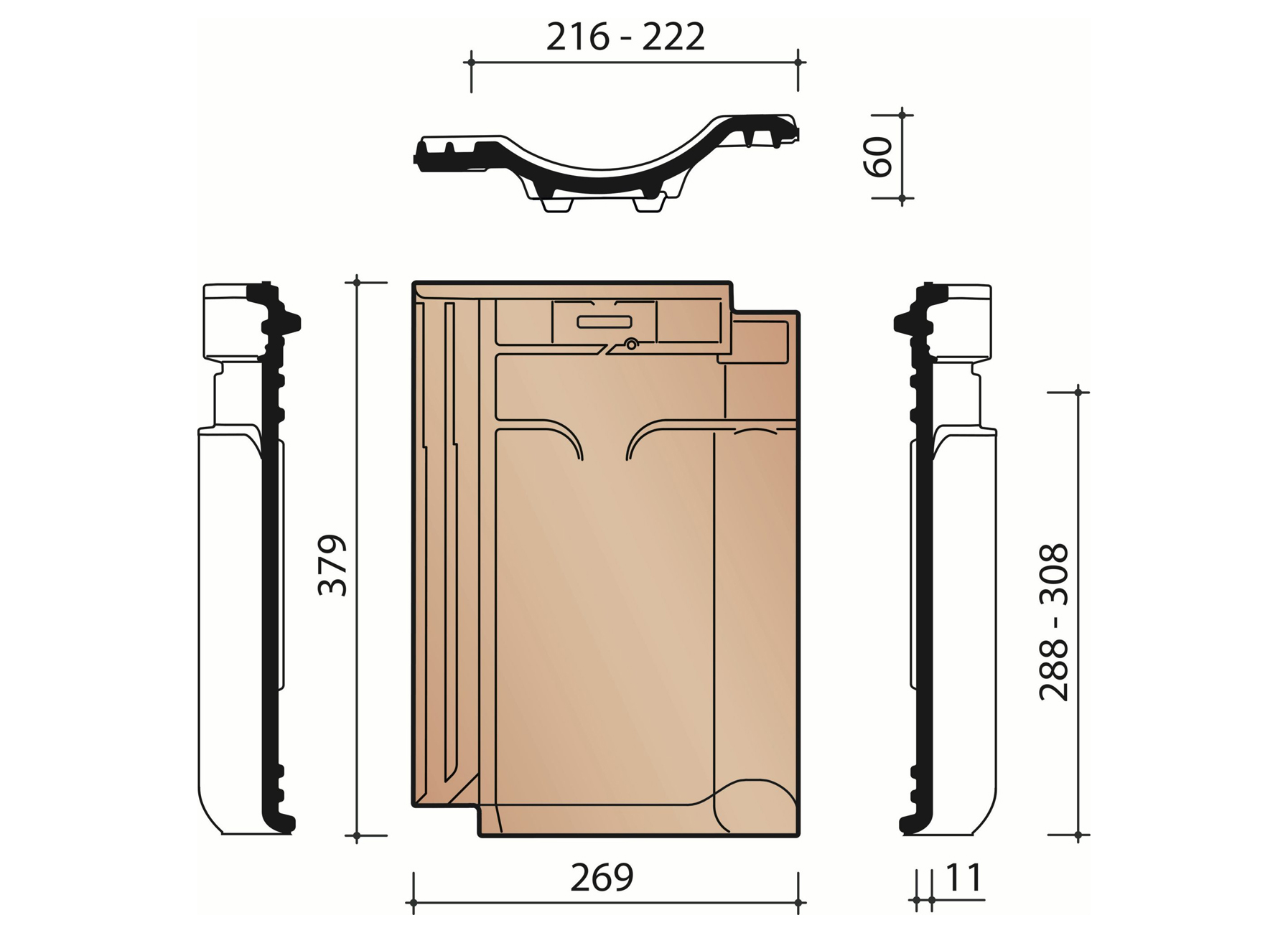 VHV VARIO TUILE NOIR MAT EMAILLE