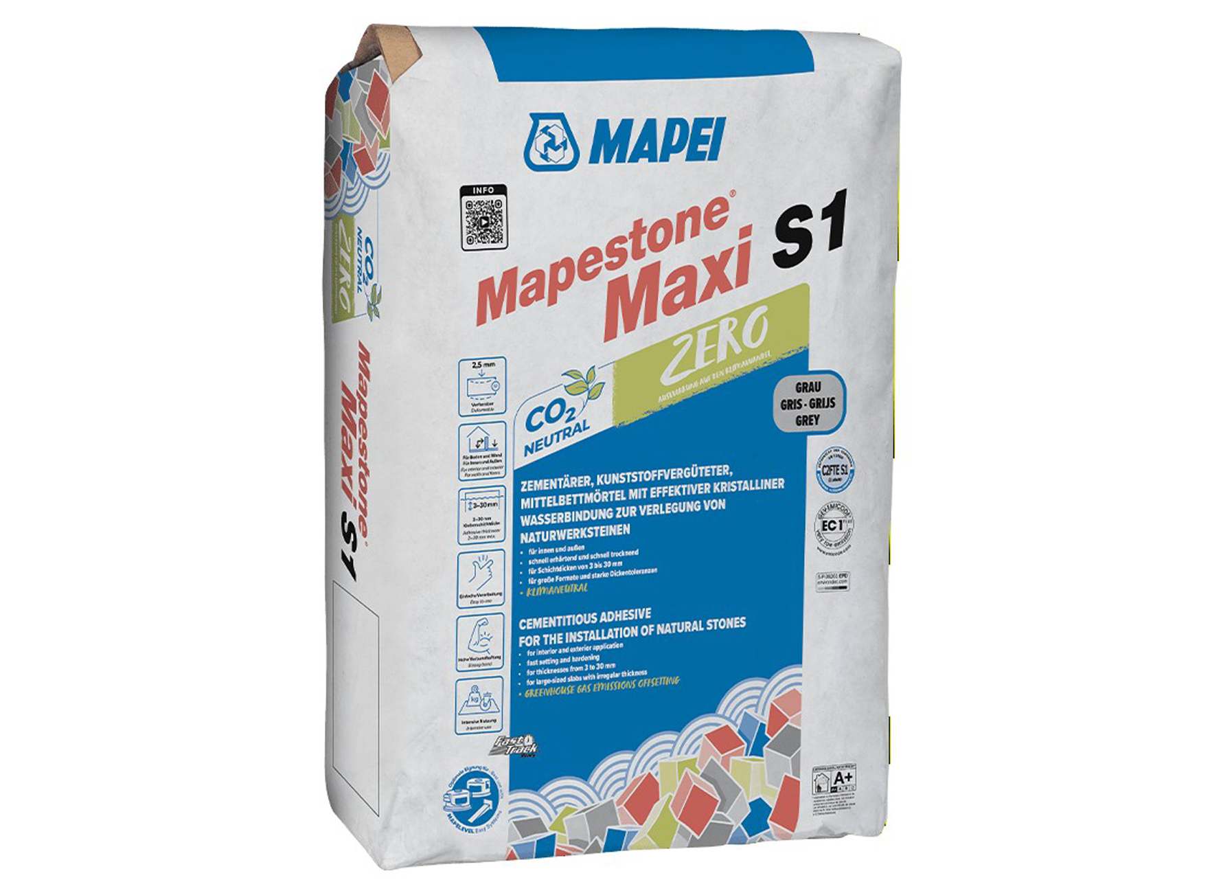 MAPEI MAPESTONE MAXI S1 ZERO GRIJS 25KG