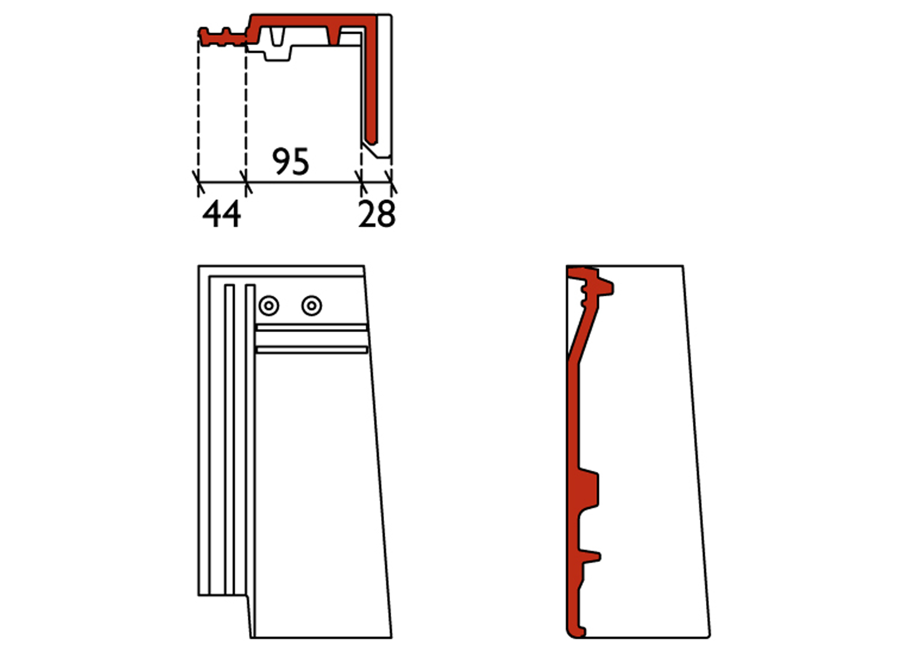 FONTENELLE DEMI-TUILE DE RIVE DROITE DOUBLE NOIR