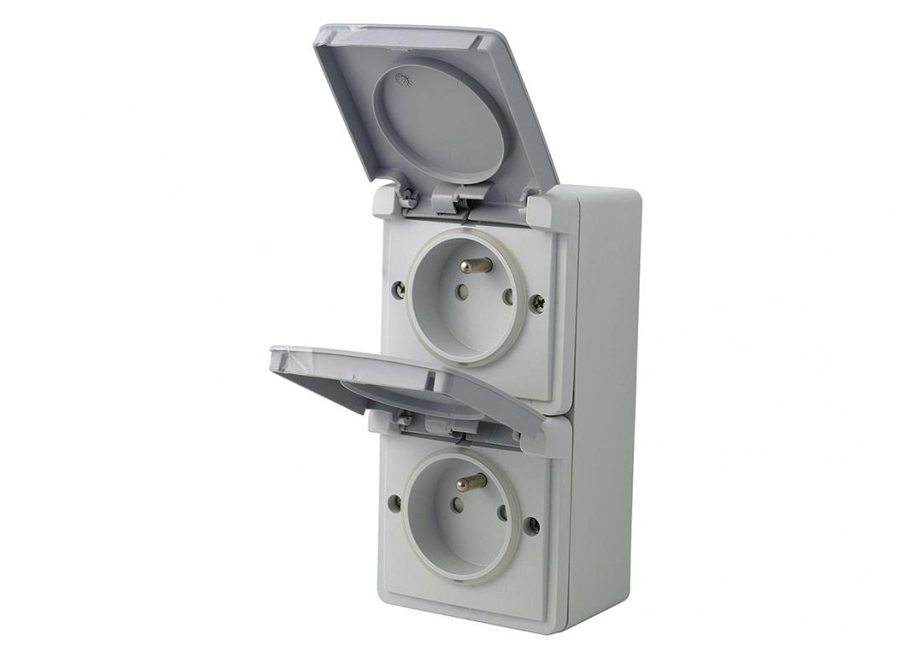 NIKO HYDRO DUBBEL VERTICAAL STOPCONTACT 2 INGANGEN MET PENAARDE