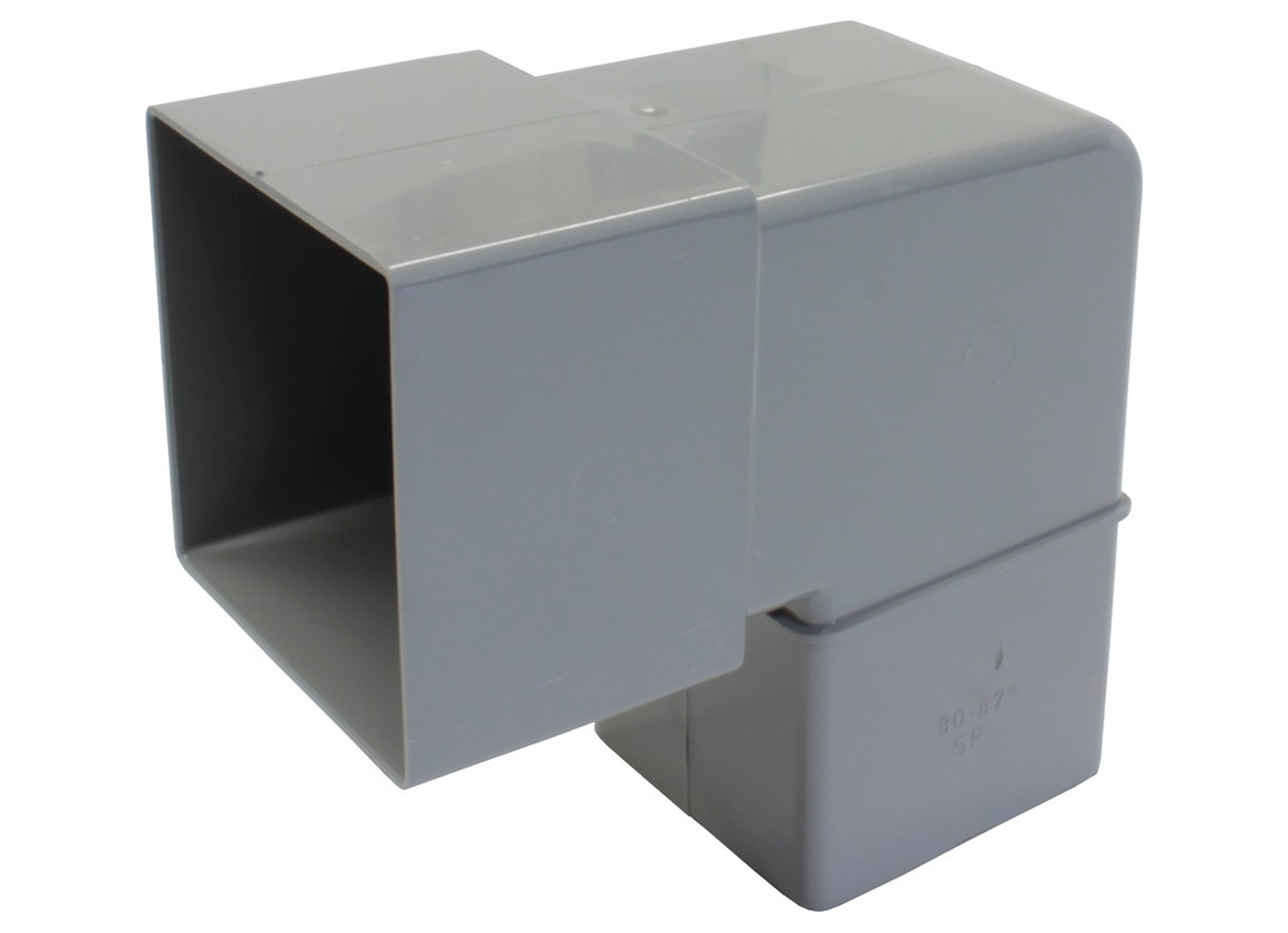 COUDE PLUVIALE PVC CARREE 90° 1XMANCHON (M/F)