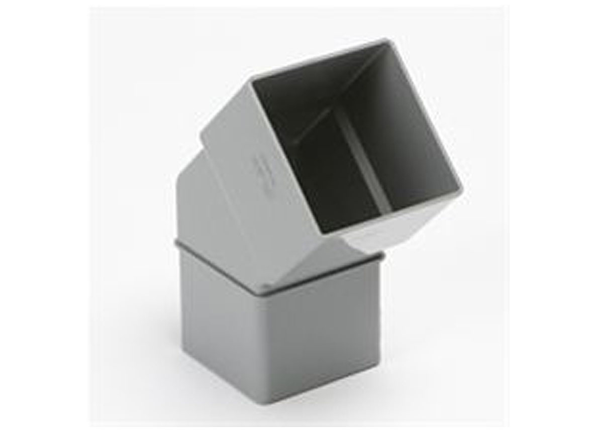 COUDE PLUVIALE PVC CARREE 45° 1XMANCHON (M/F)