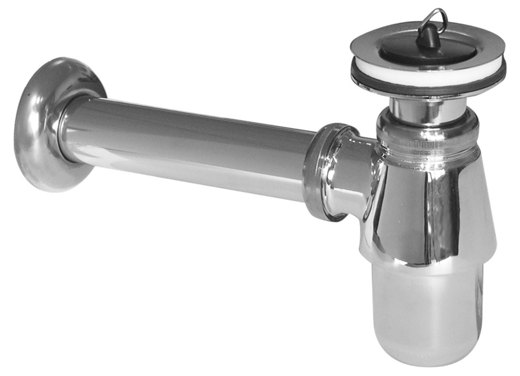 SIPHON DE BOUTEILLE CHROME AVEC TUBE ET BONDE