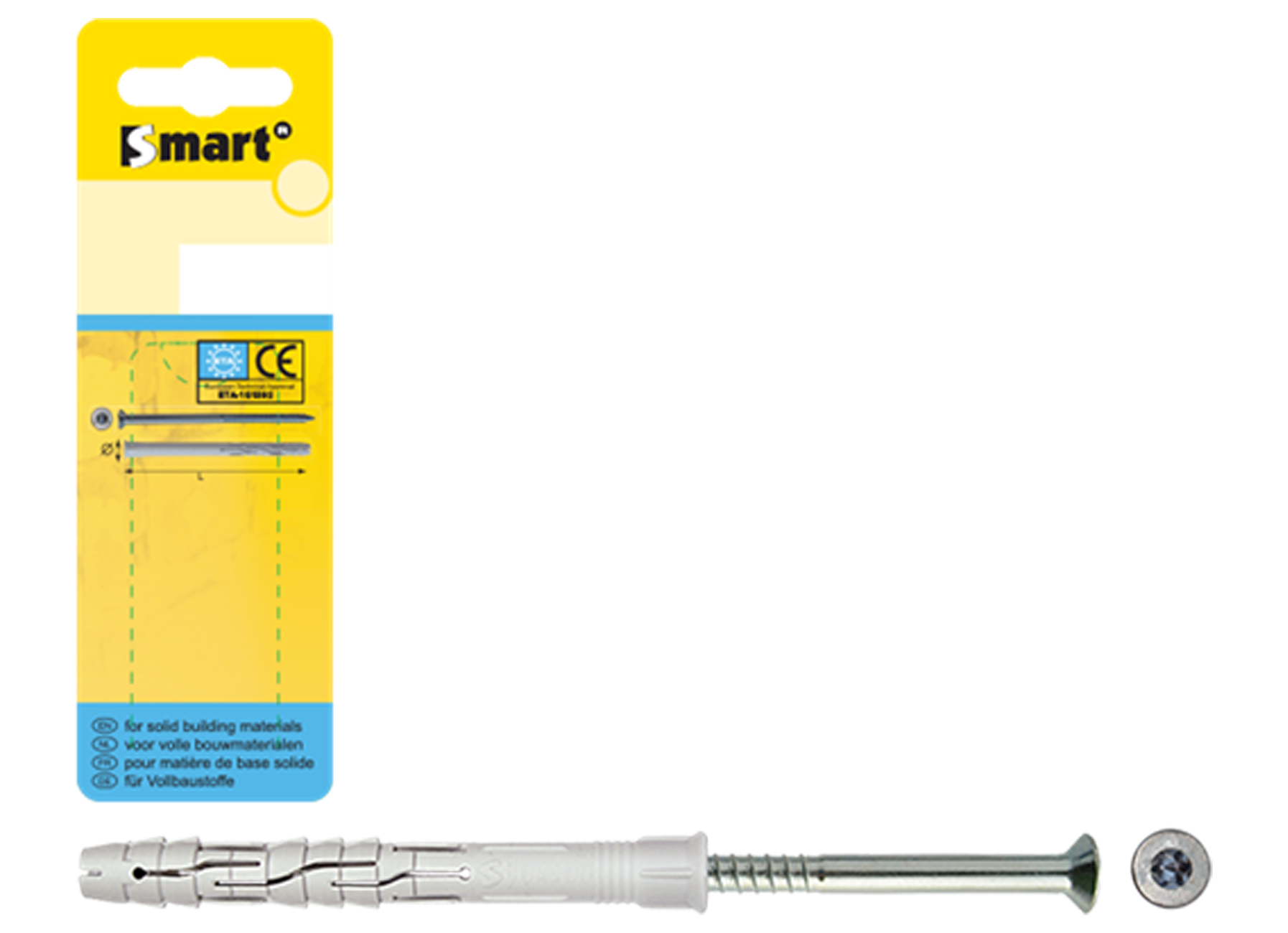 CHEVILLE POUR FENETRE COLLERETTE FRAISEE ET VIS TETE FRAISEE