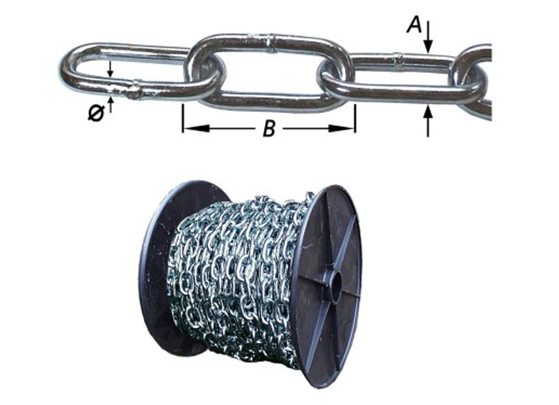 CHAINE SOUDEE MAILLONS LONGS ZINGUEE (PAR M CRT)