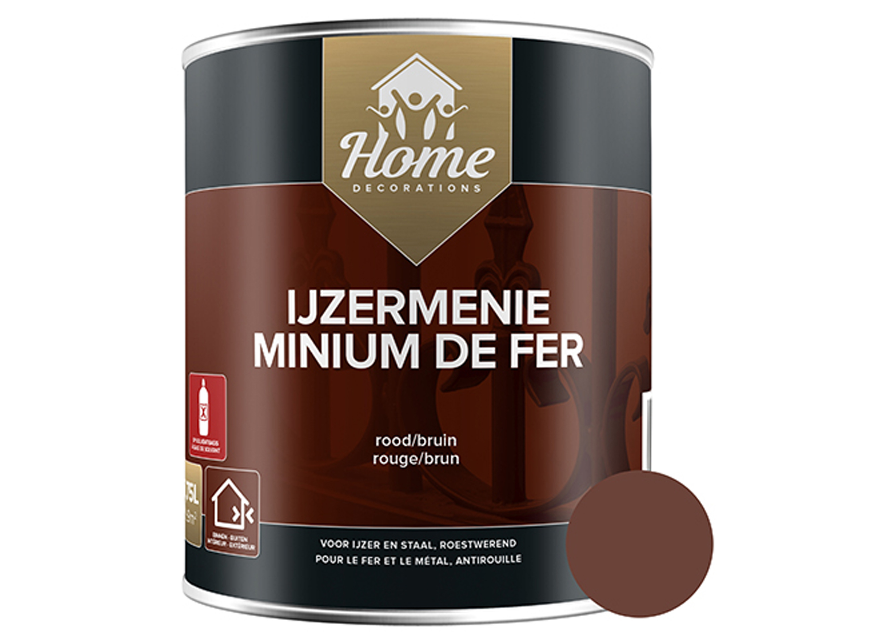 HOMEDECOR MINIUM DE FER ROUGE/BRUN INTERIEUR/EXTERIEUR