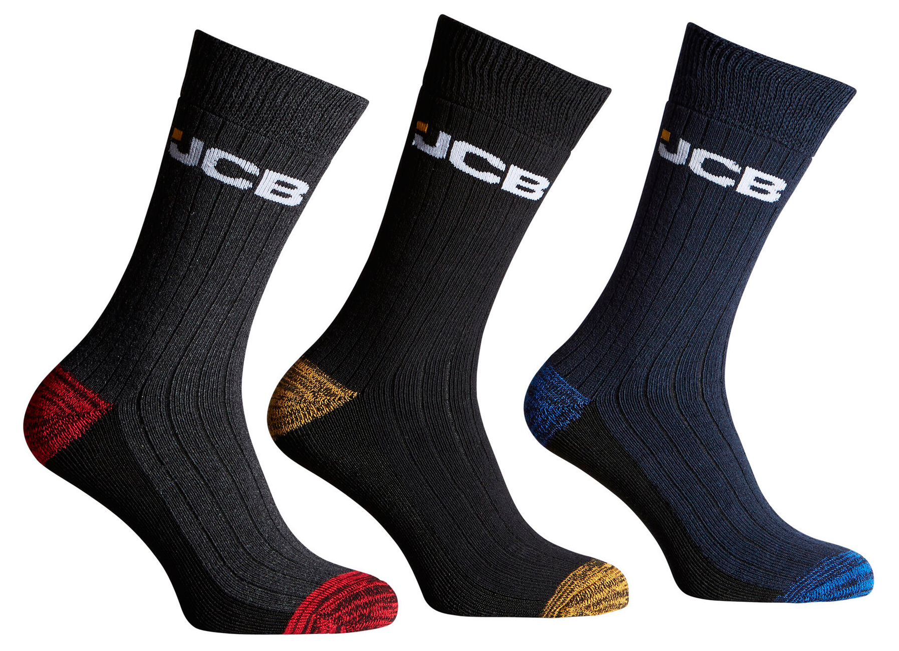 JCB CHAUSSETTES DE BOTTES 3 PAIR - MULTI-COULEUR