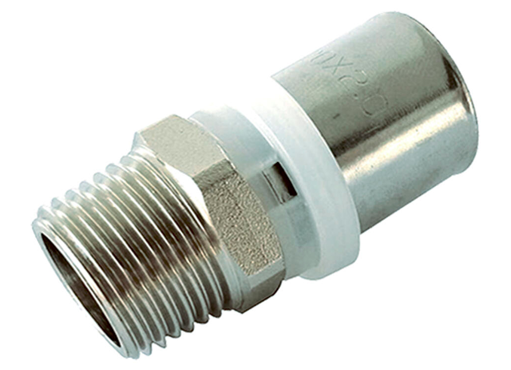 SANINSTAL RACCORD DROIT CHROME PRESSE/FIL EXTERIEUR