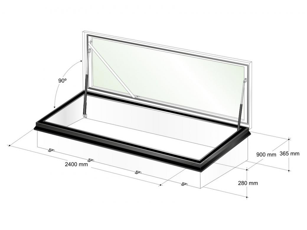 GORTER dakluik beglaasd RHTG - aluminium