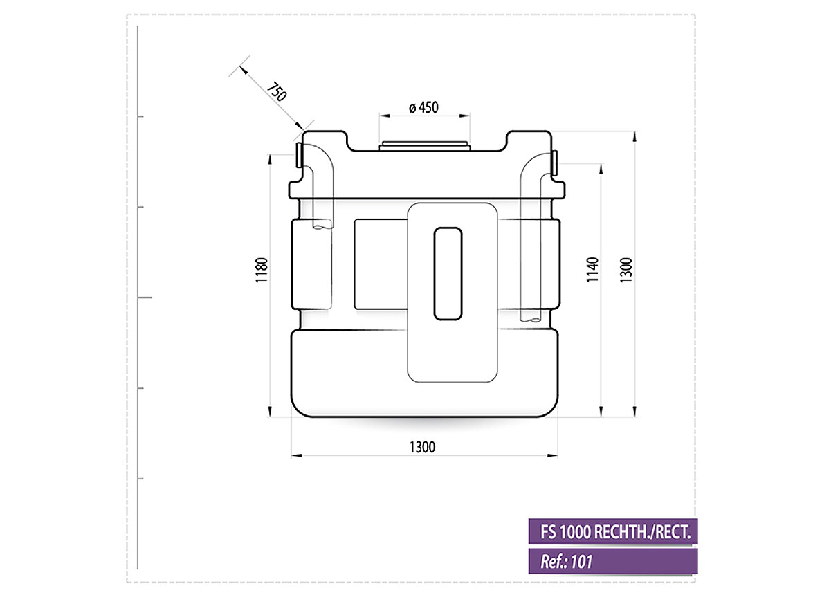 FOSSE SEPTIQUE PE RECTANGULAIRE 1000L